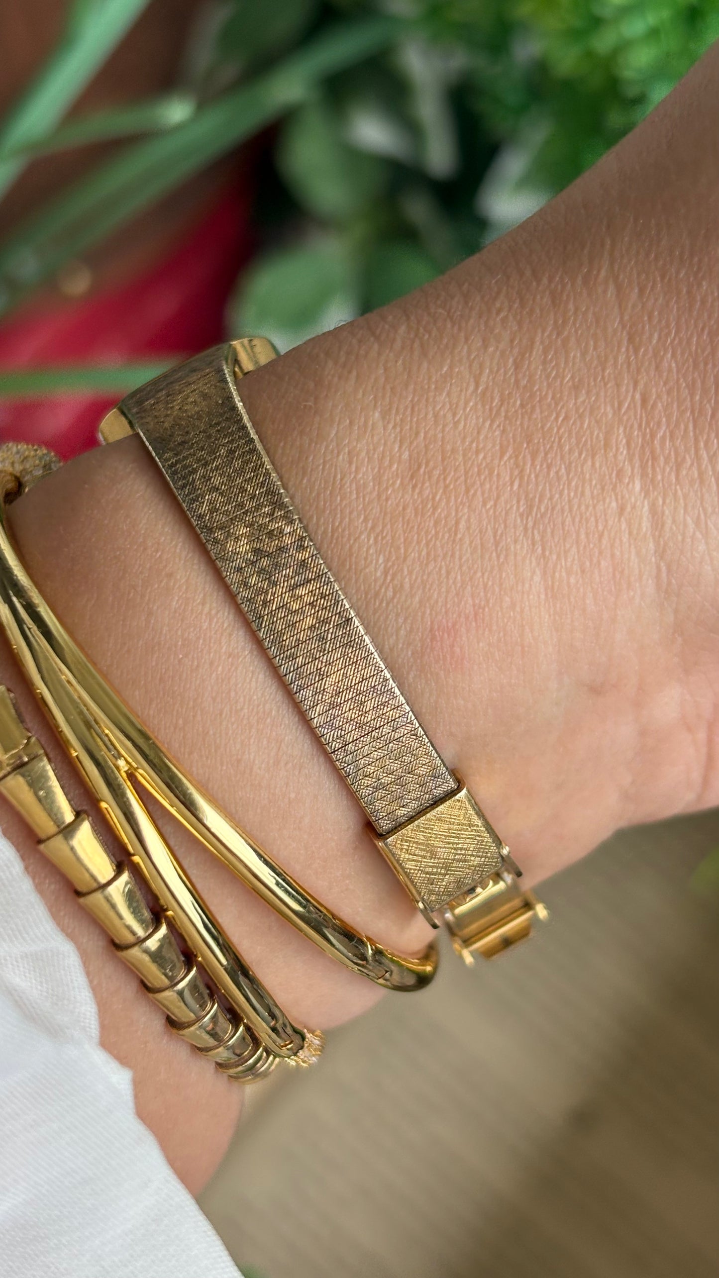 Vintage Seiko Mini Tank Watch in Gold Tone