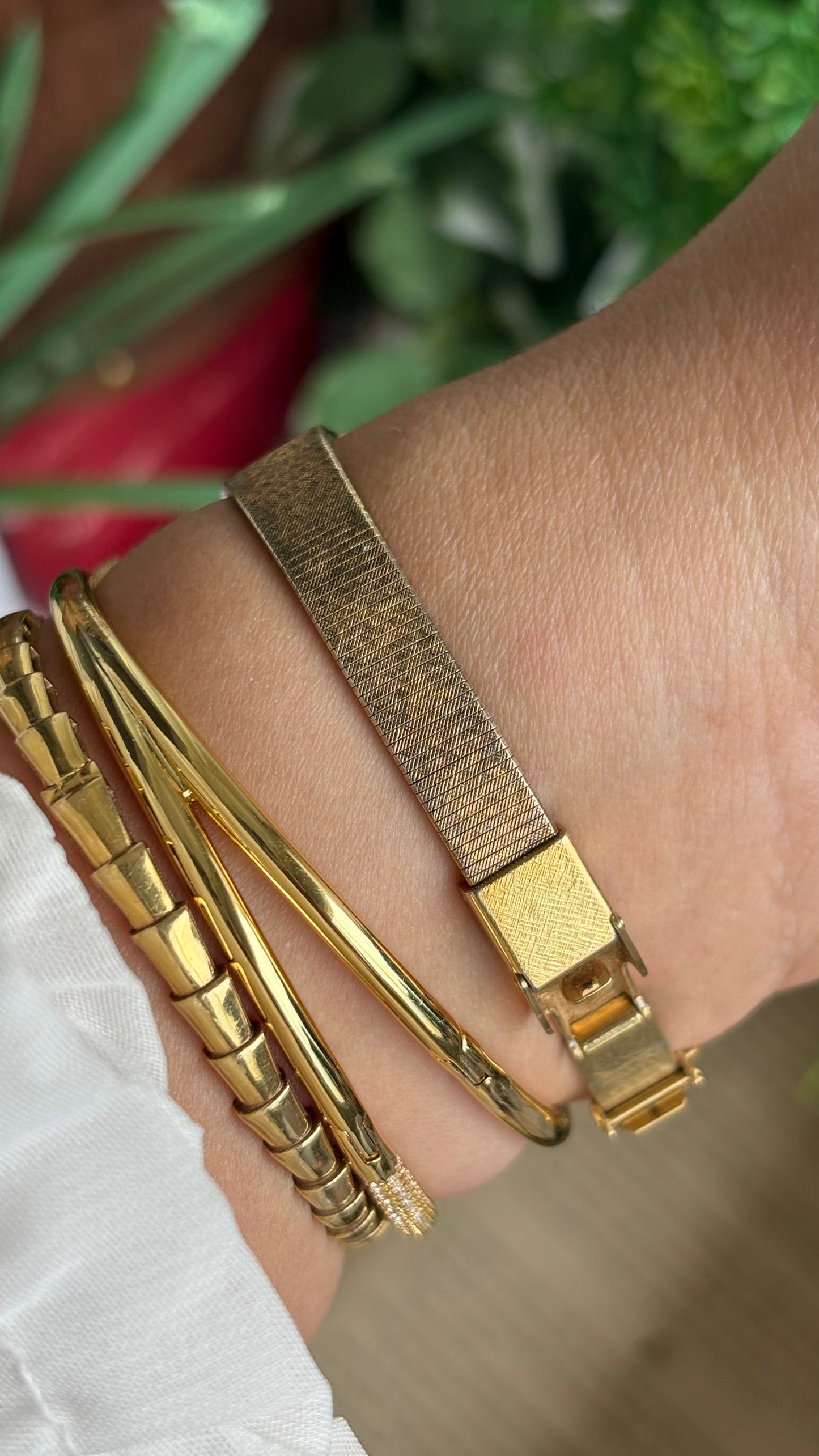 Vintage Seiko Mini Tank Watch in Gold Tone