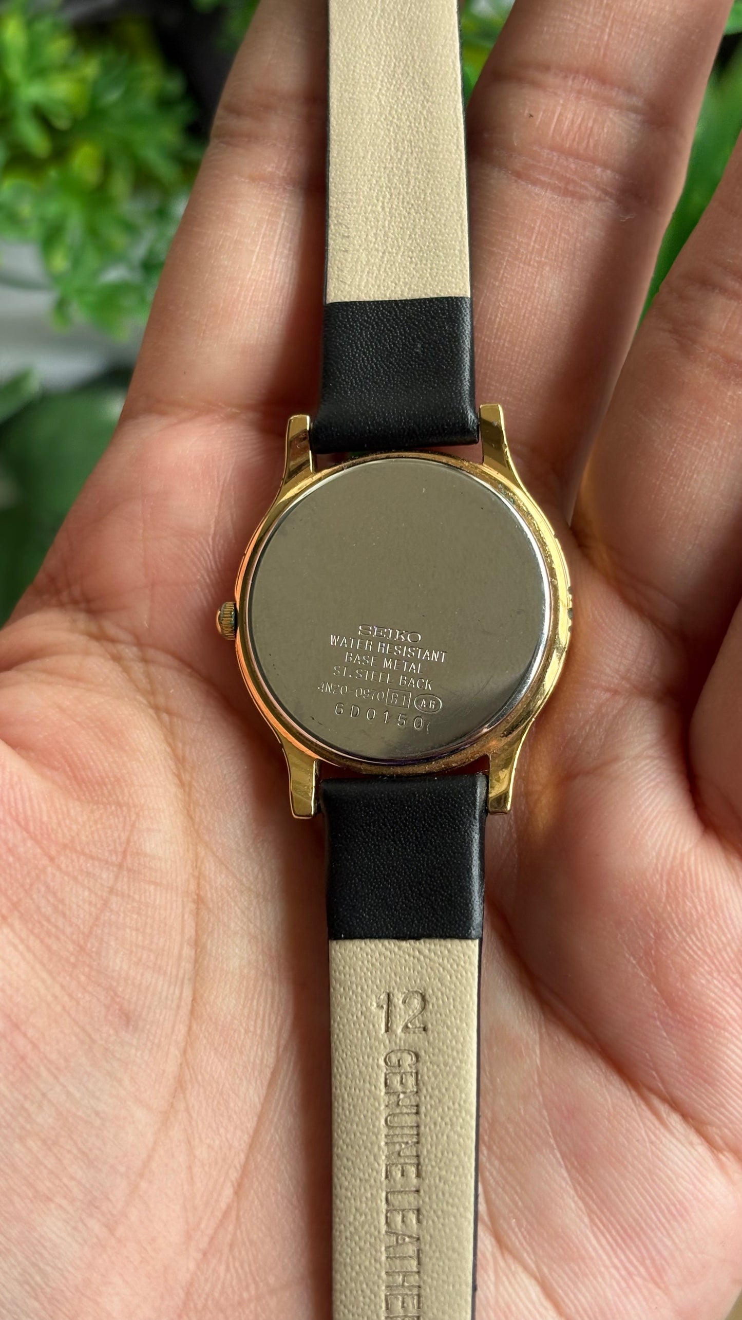 Vintage Seiko Spirit Watch in Black Leather Strap