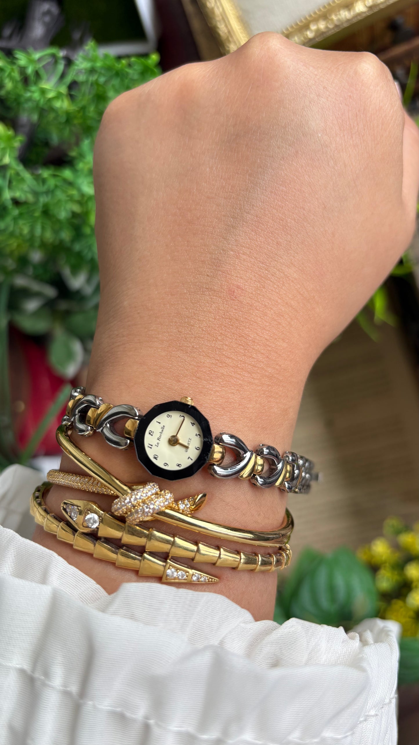 Vintage La Rochelle Super Dainty Bracelet Watch in Two-Tone