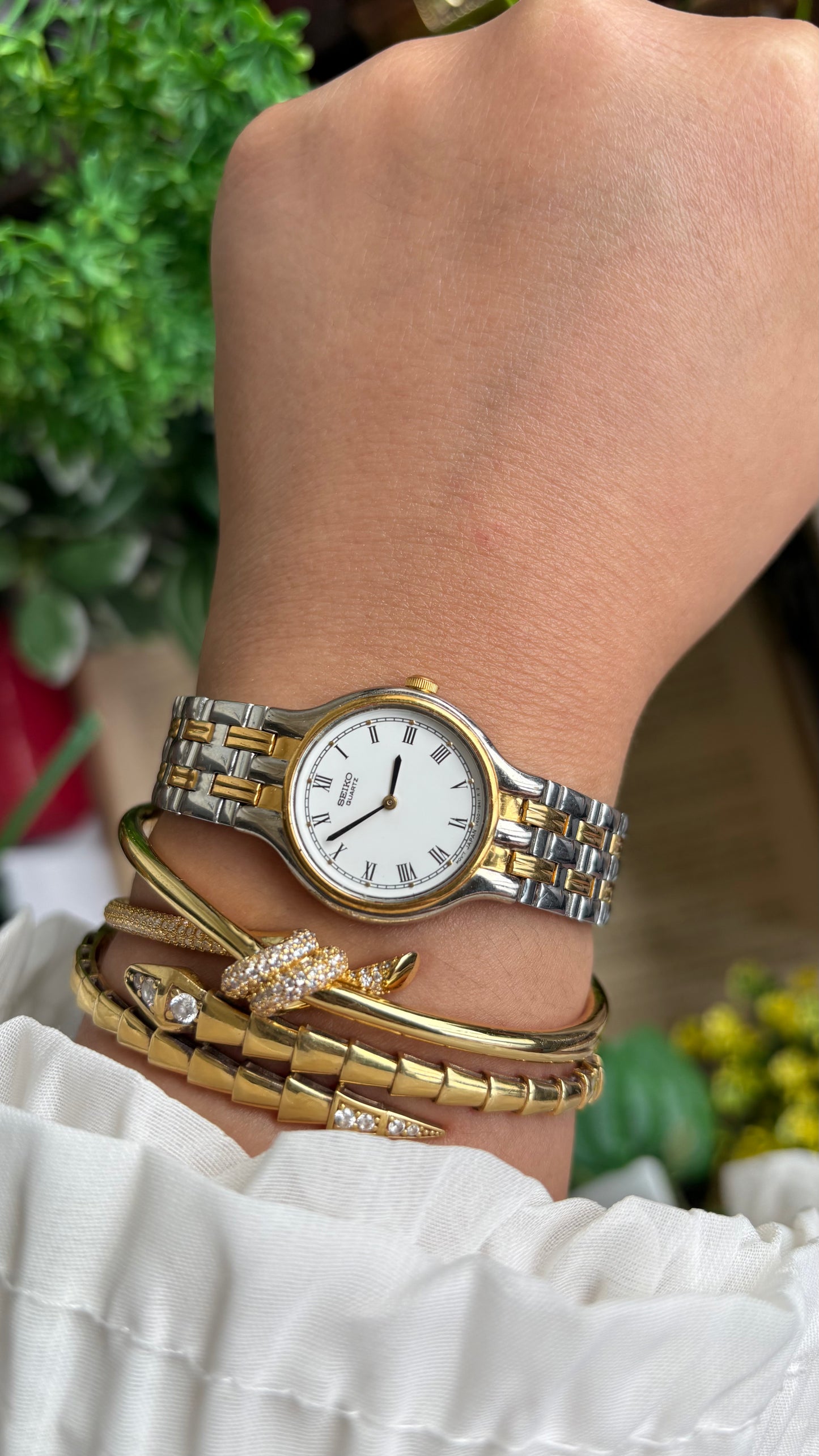 Vintage Seiko Classic Watch in Two-Tone Roman Dial
