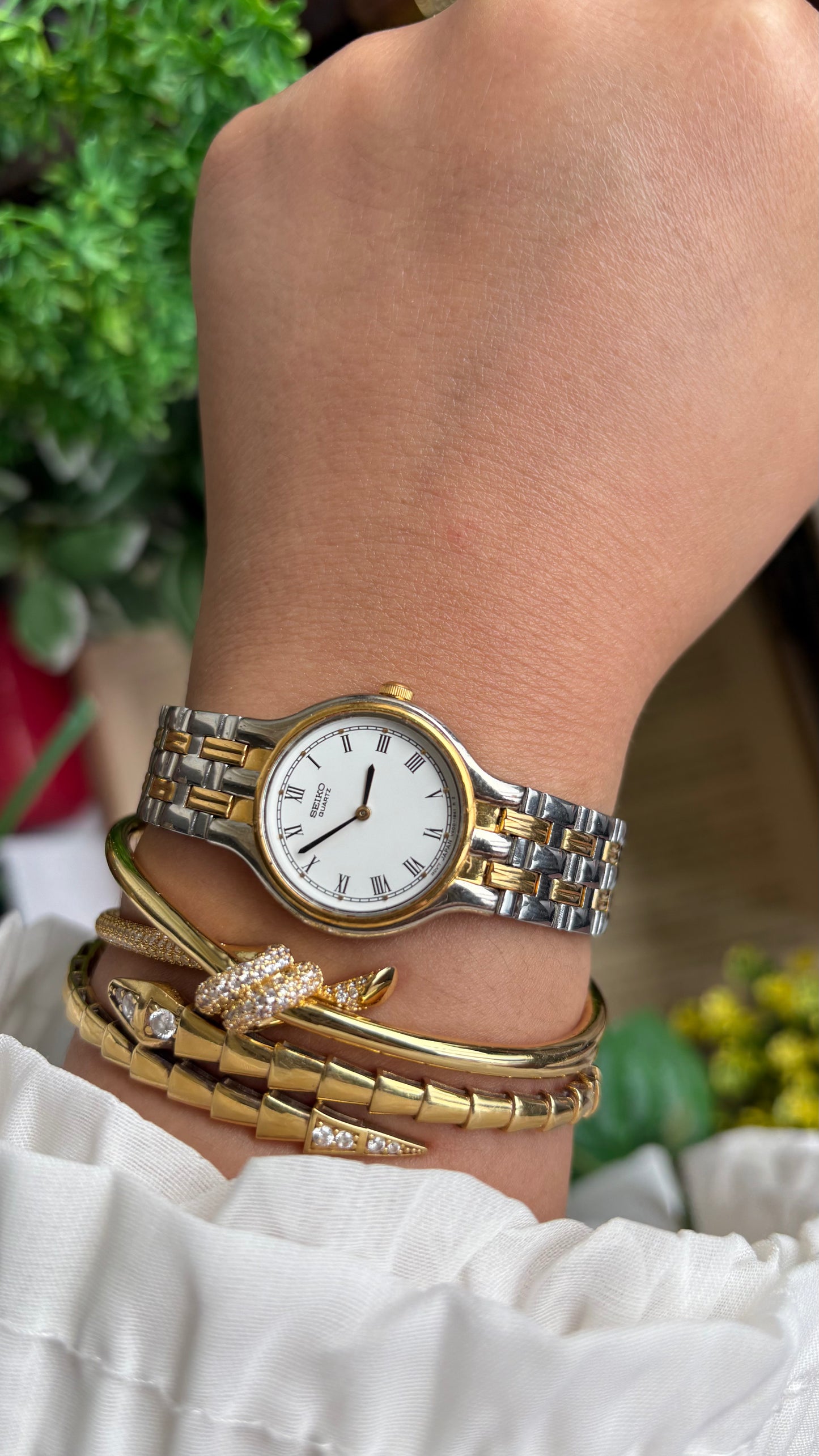Vintage Seiko Classic Watch in Two-Tone Roman Dial