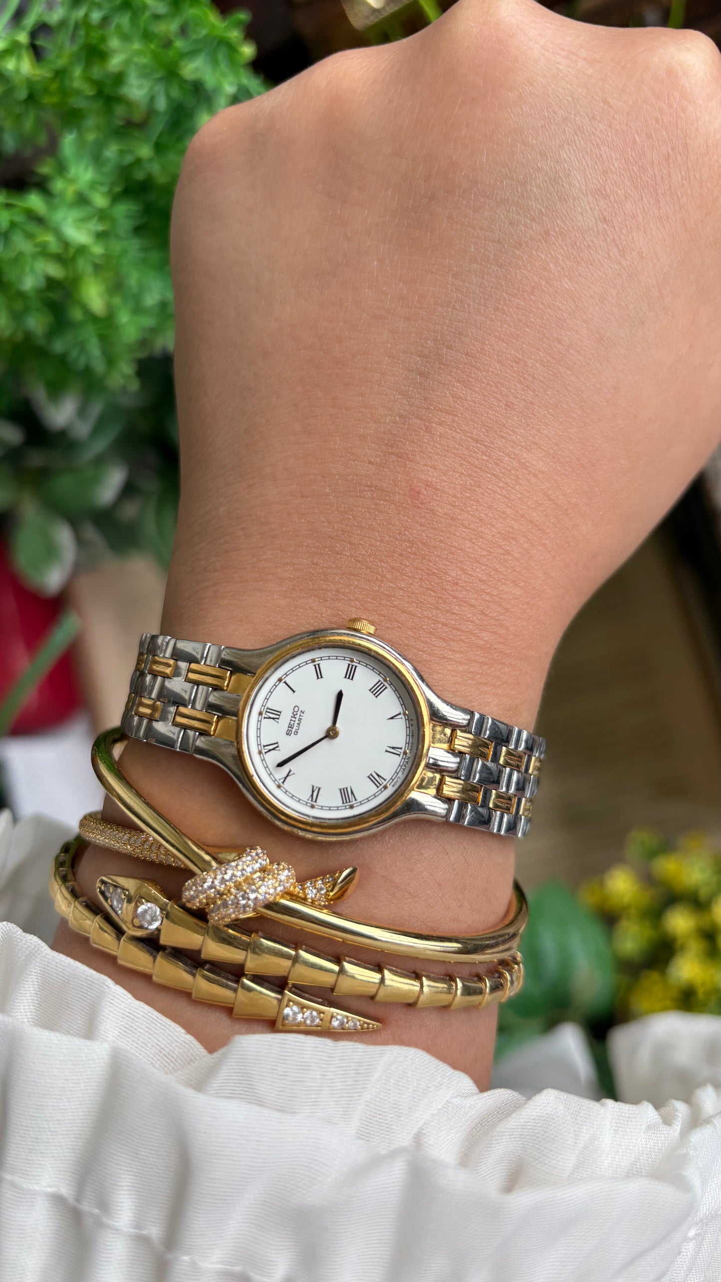 Vintage Seiko Classic Watch in Two-Tone Roman Dial
