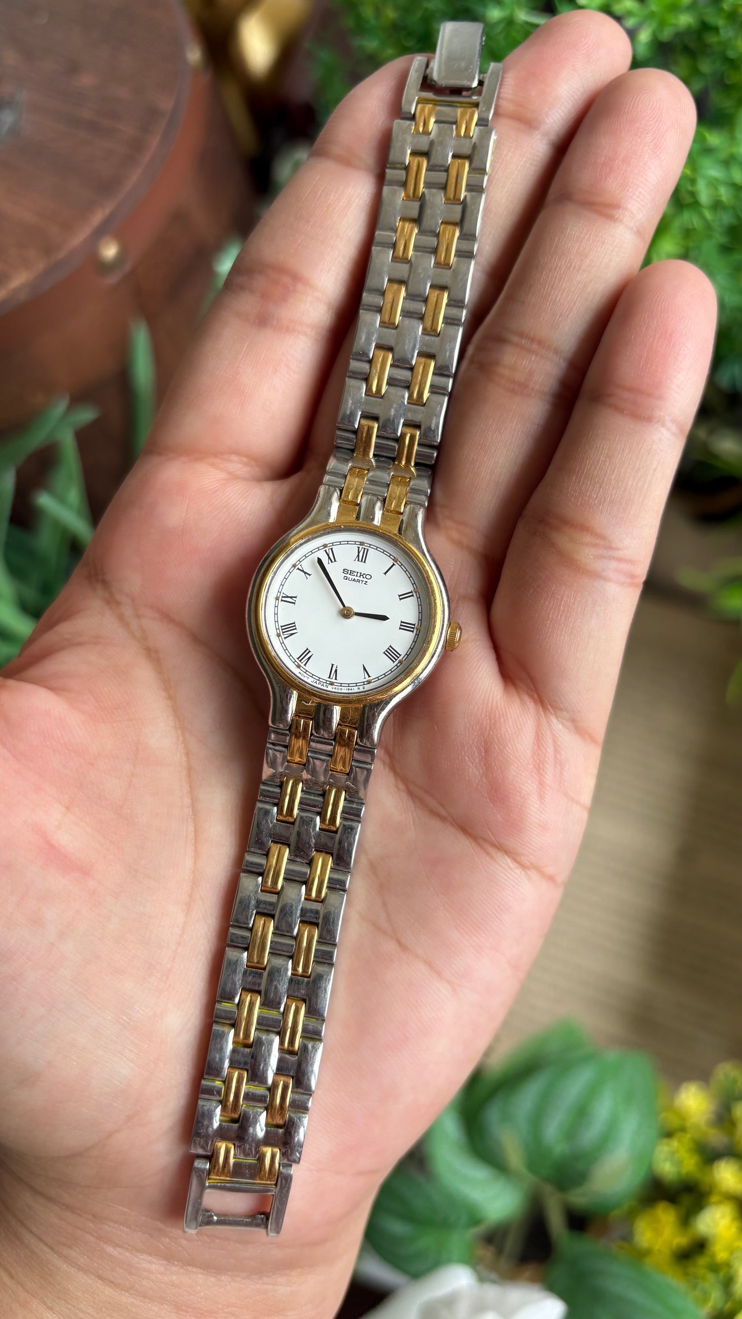 Vintage Seiko Classic Watch in Two-Tone Roman Dial