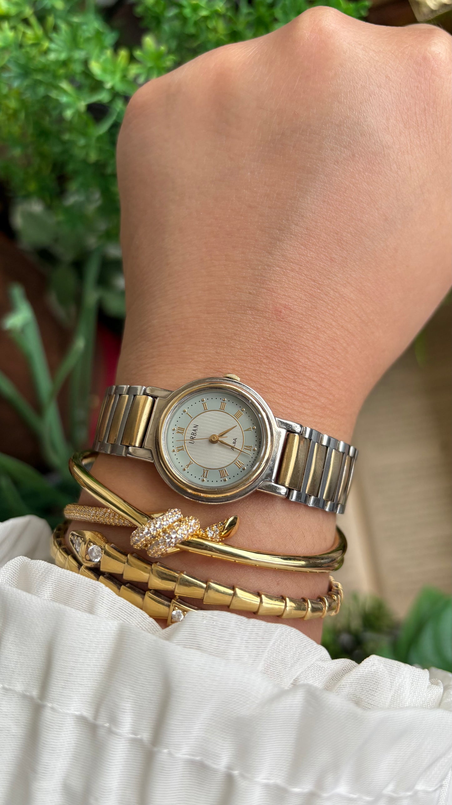 Vintage Urban Alba Seiko Watch in Two-Tone Beautiful Light Blue Dial
