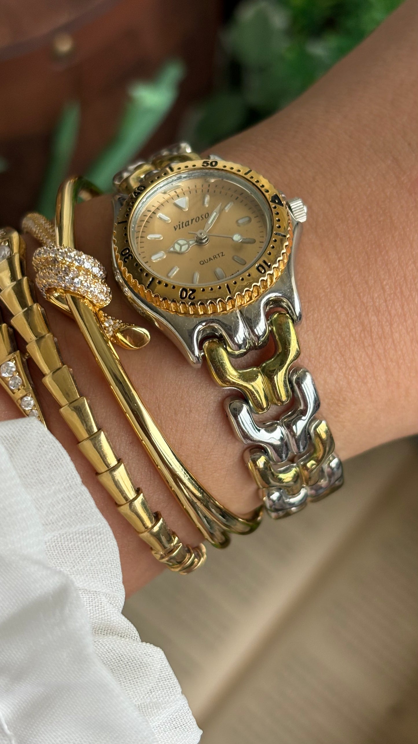 Vintage Vitaroso Watch in Two-Tone Tag Heuer Style