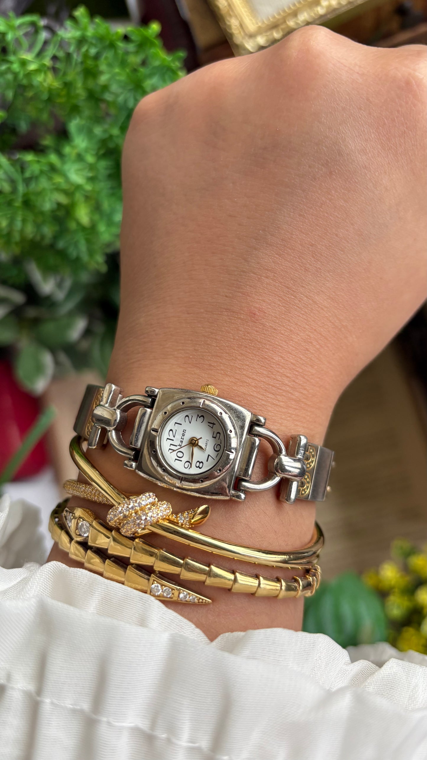 Vintage Karen Watch in Two-Tone Gucci Style