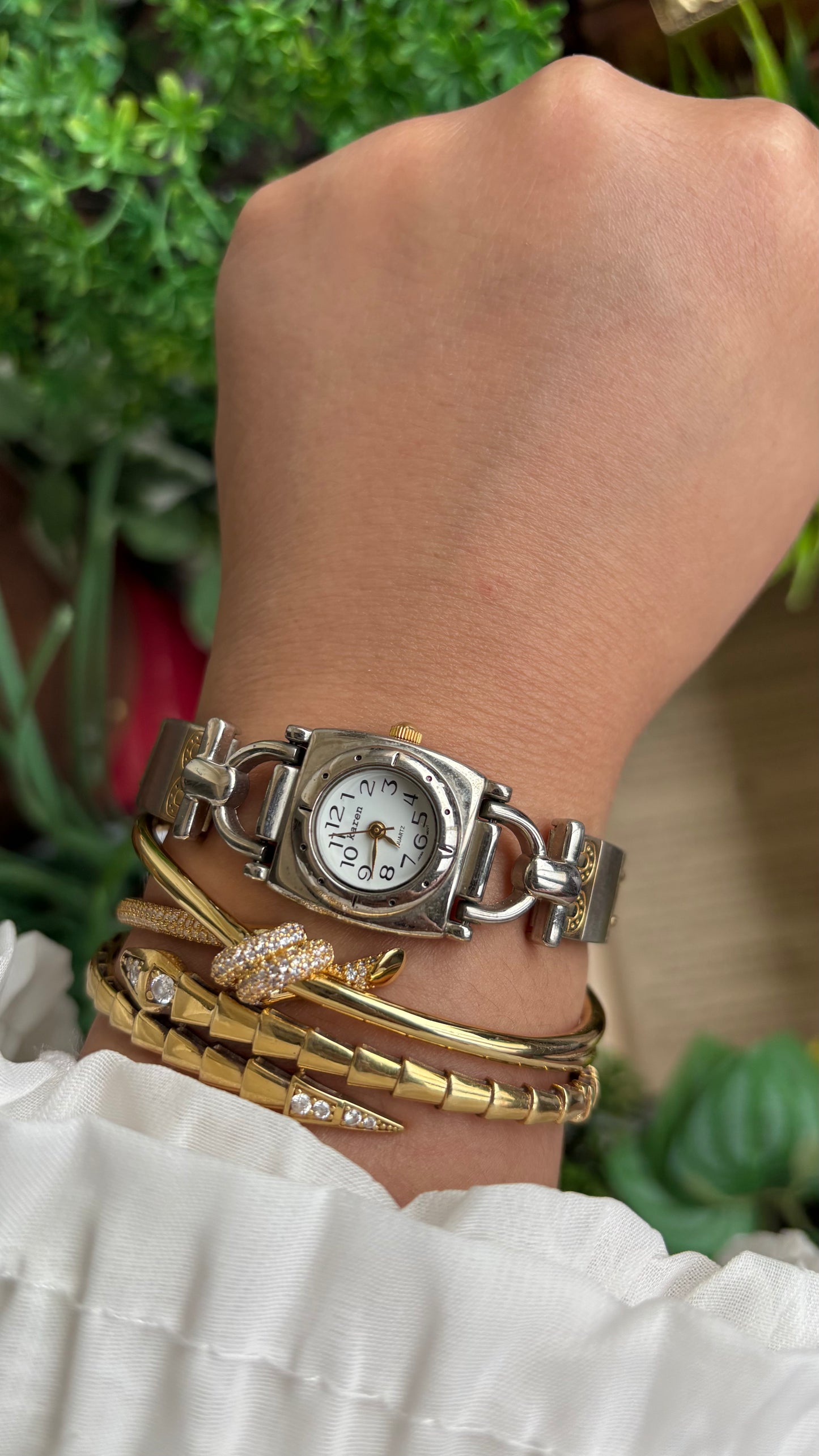 Vintage Karen Watch in Two-Tone Gucci Style