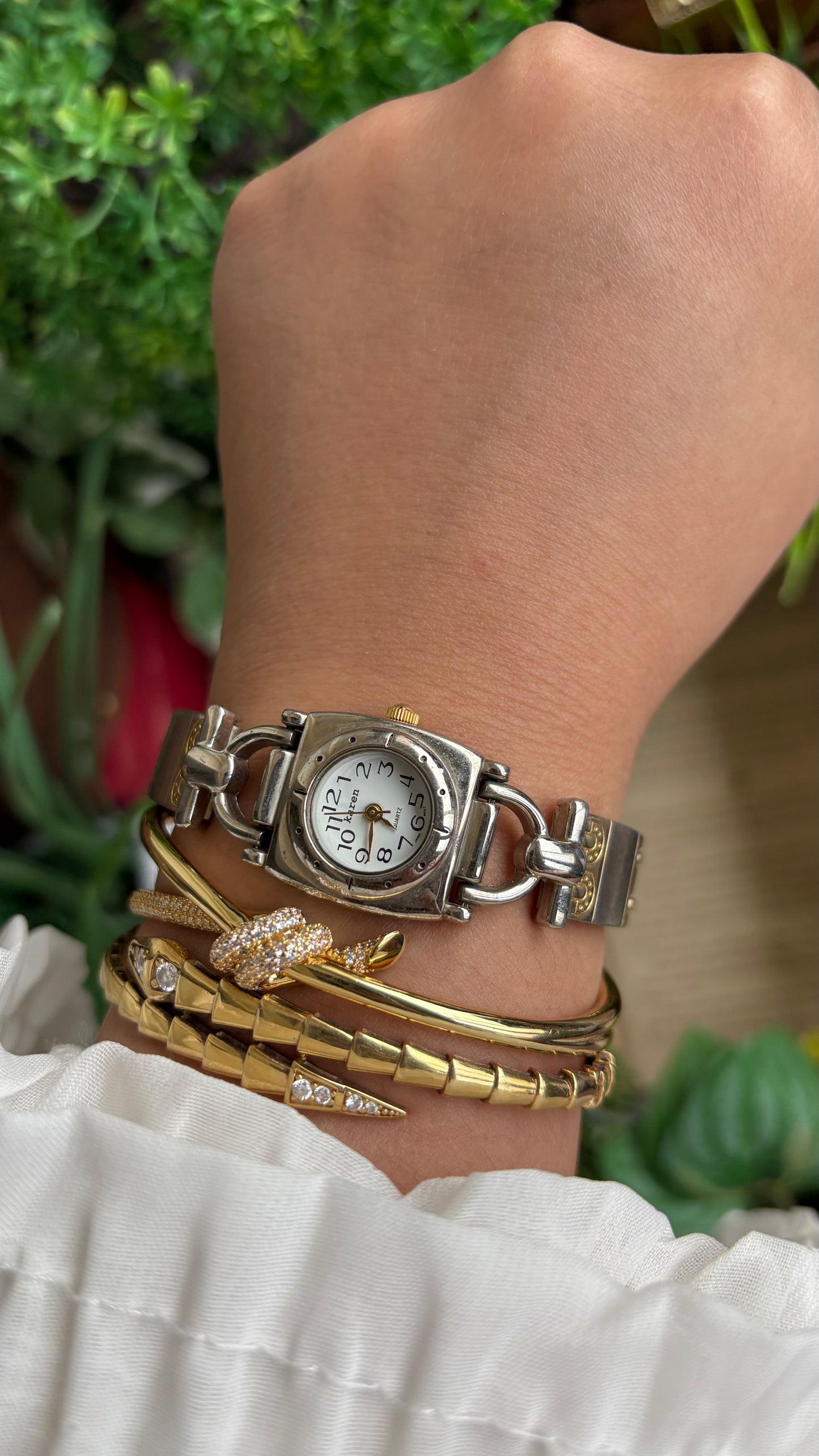 Vintage Karen Watch in Two-Tone Gucci Style