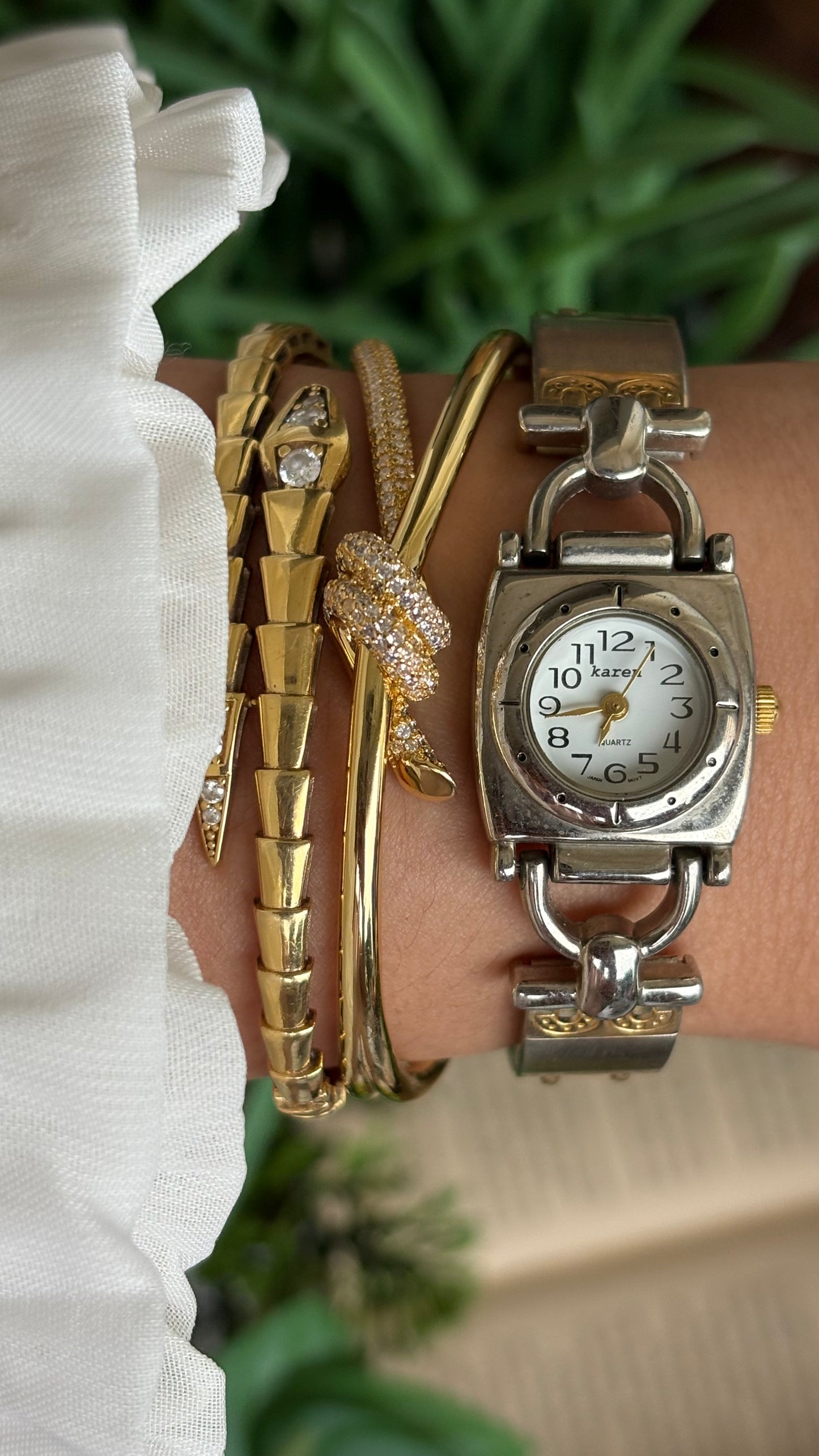 Vintage Karen Watch in Two-Tone Gucci Style