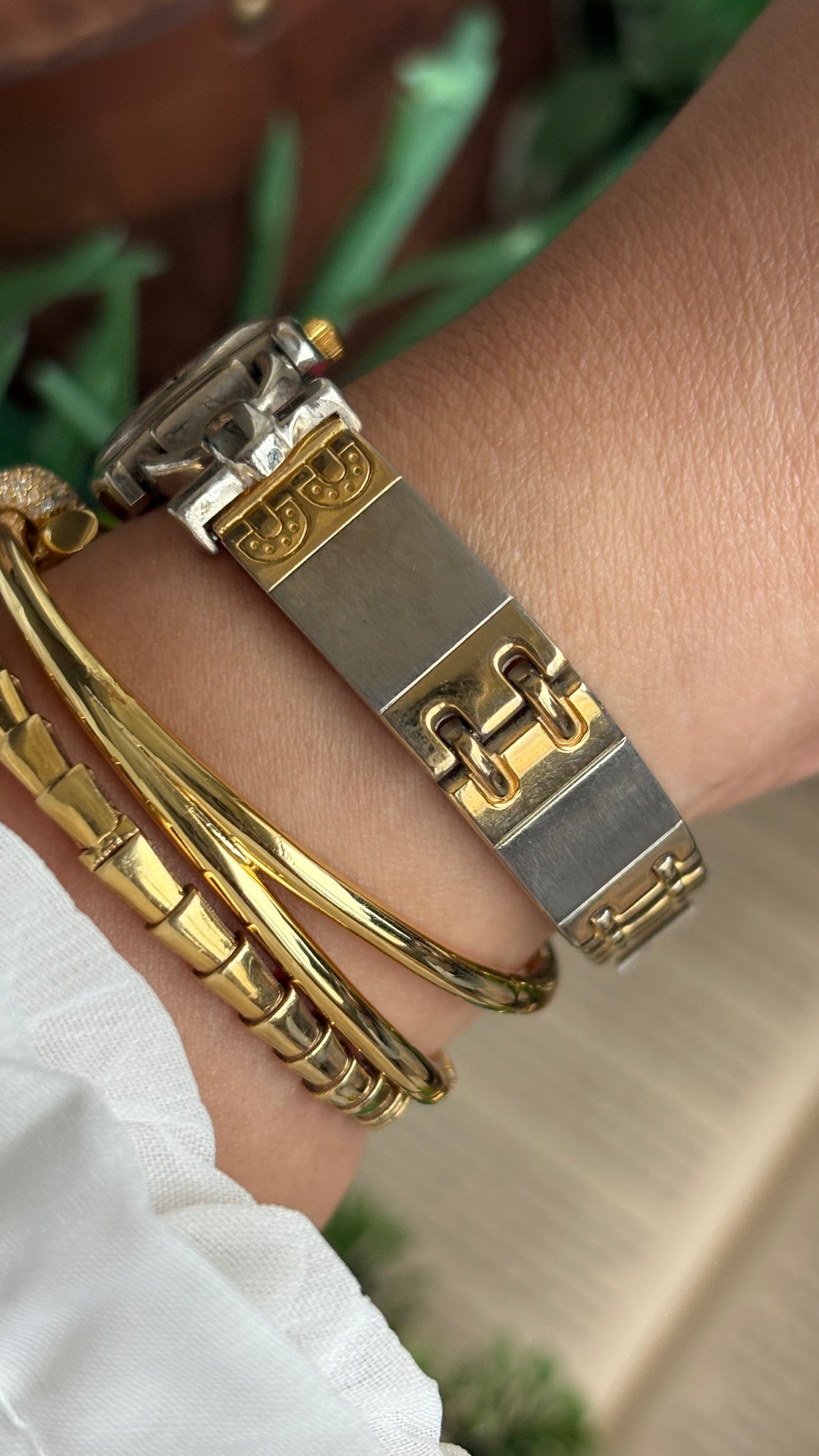 Vintage Karen Watch in Two-Tone Gucci Style