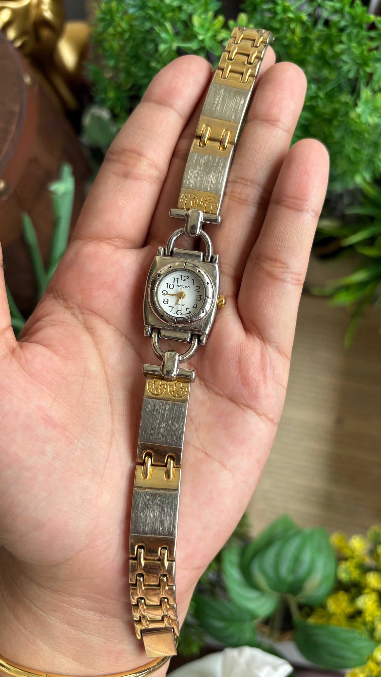 Vintage Karen Watch in Two-Tone Gucci Style