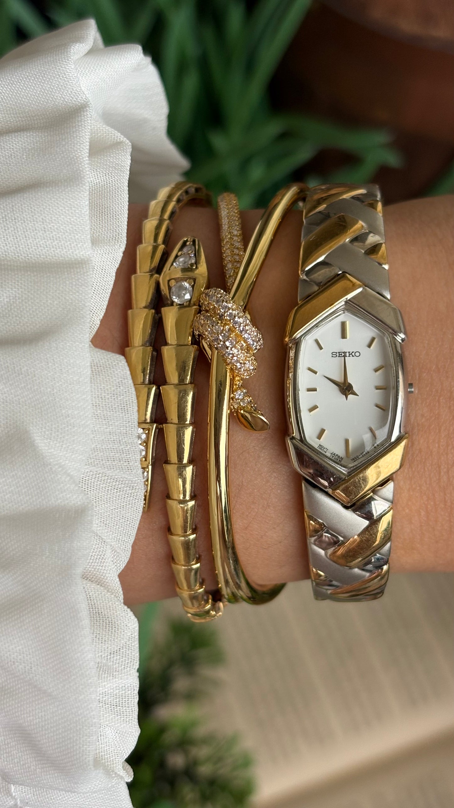 Extremely Rare Vintage Seiko Watch in Two-Tone Hexagon Dial