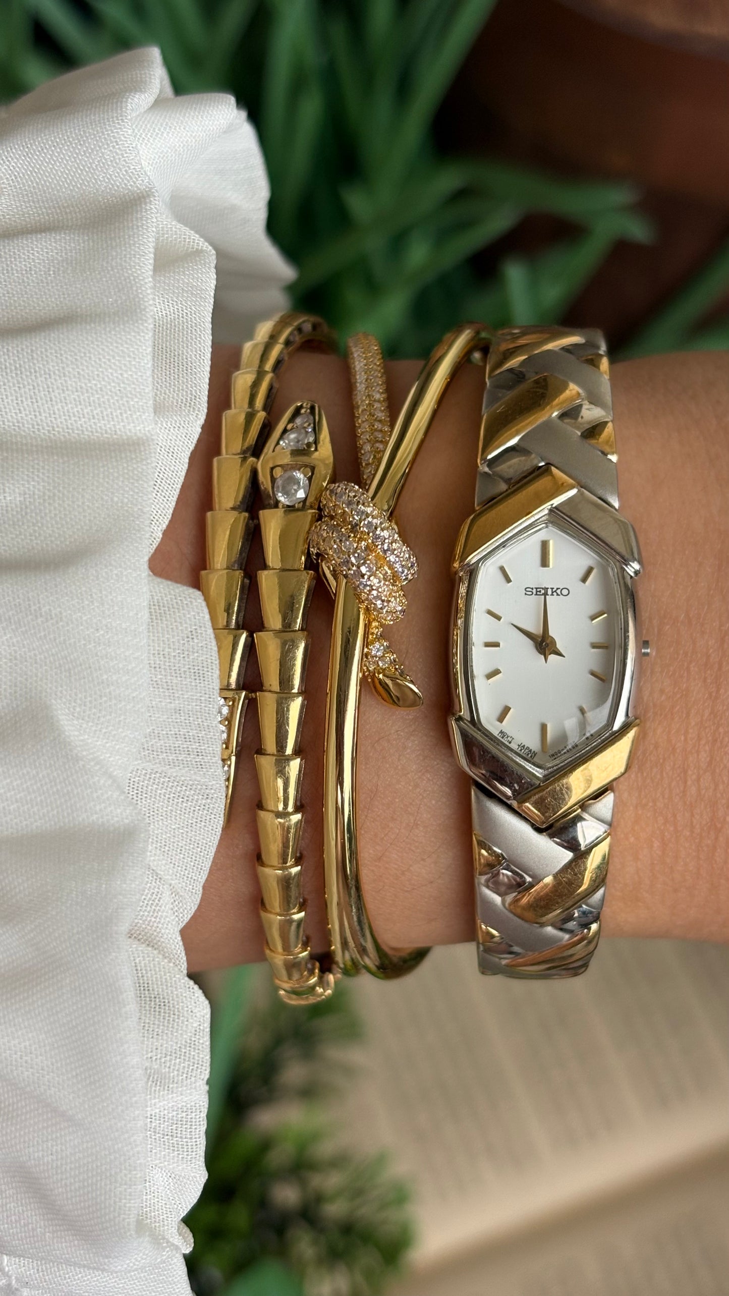 Extremely Rare Vintage Seiko Watch in Two-Tone Hexagon Dial