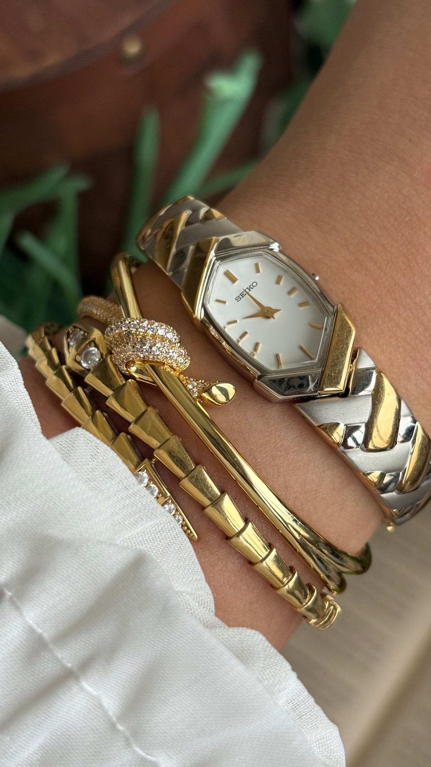 Extremely Rare Vintage Seiko Watch in Two-Tone Hexagon Dial