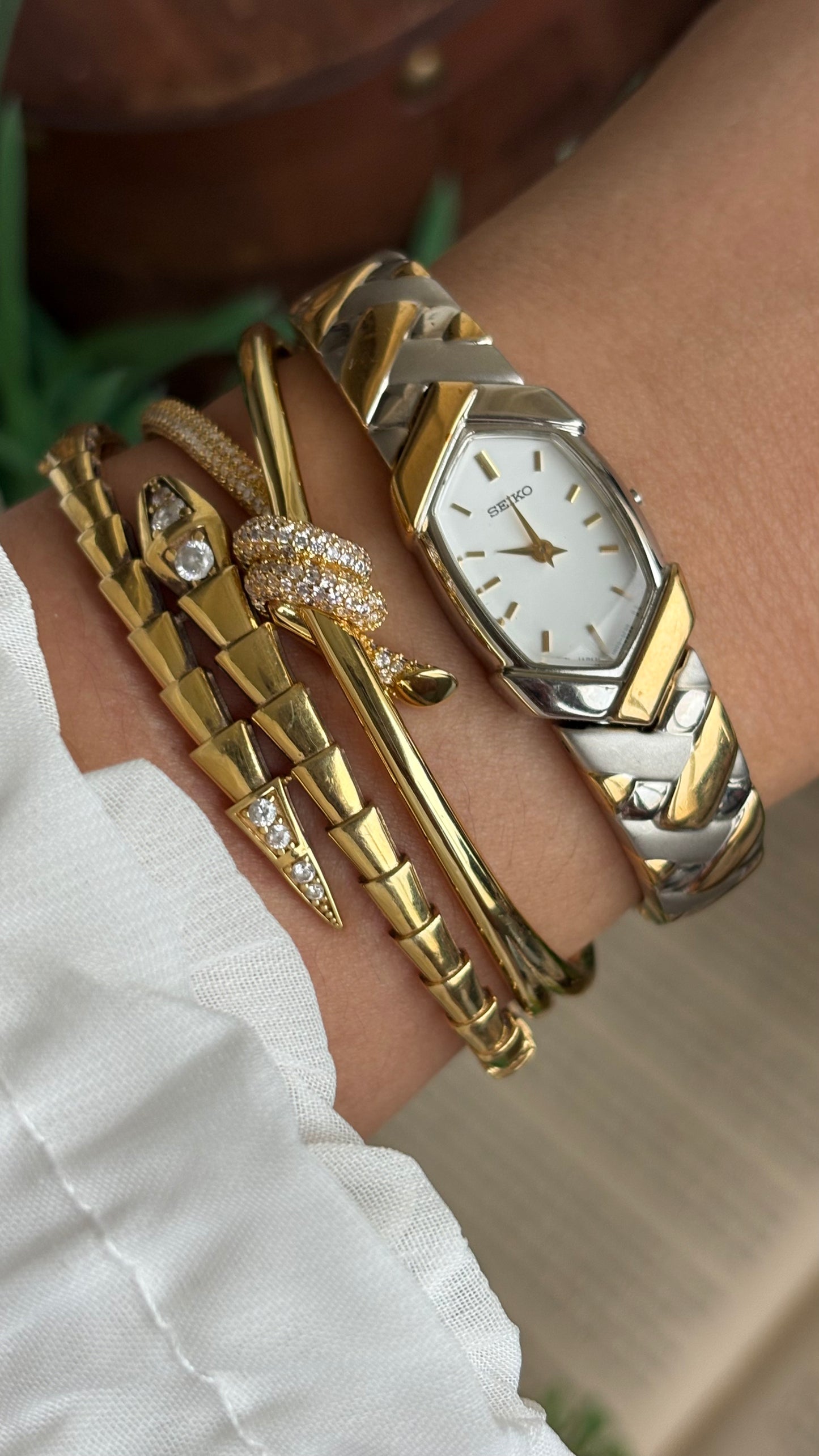 Extremely Rare Vintage Seiko Watch in Two-Tone Hexagon Dial
