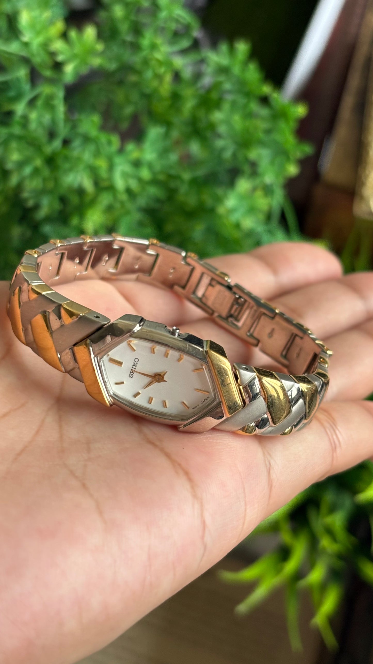 Extremely Rare Vintage Seiko Watch in Two-Tone Hexagon Dial
