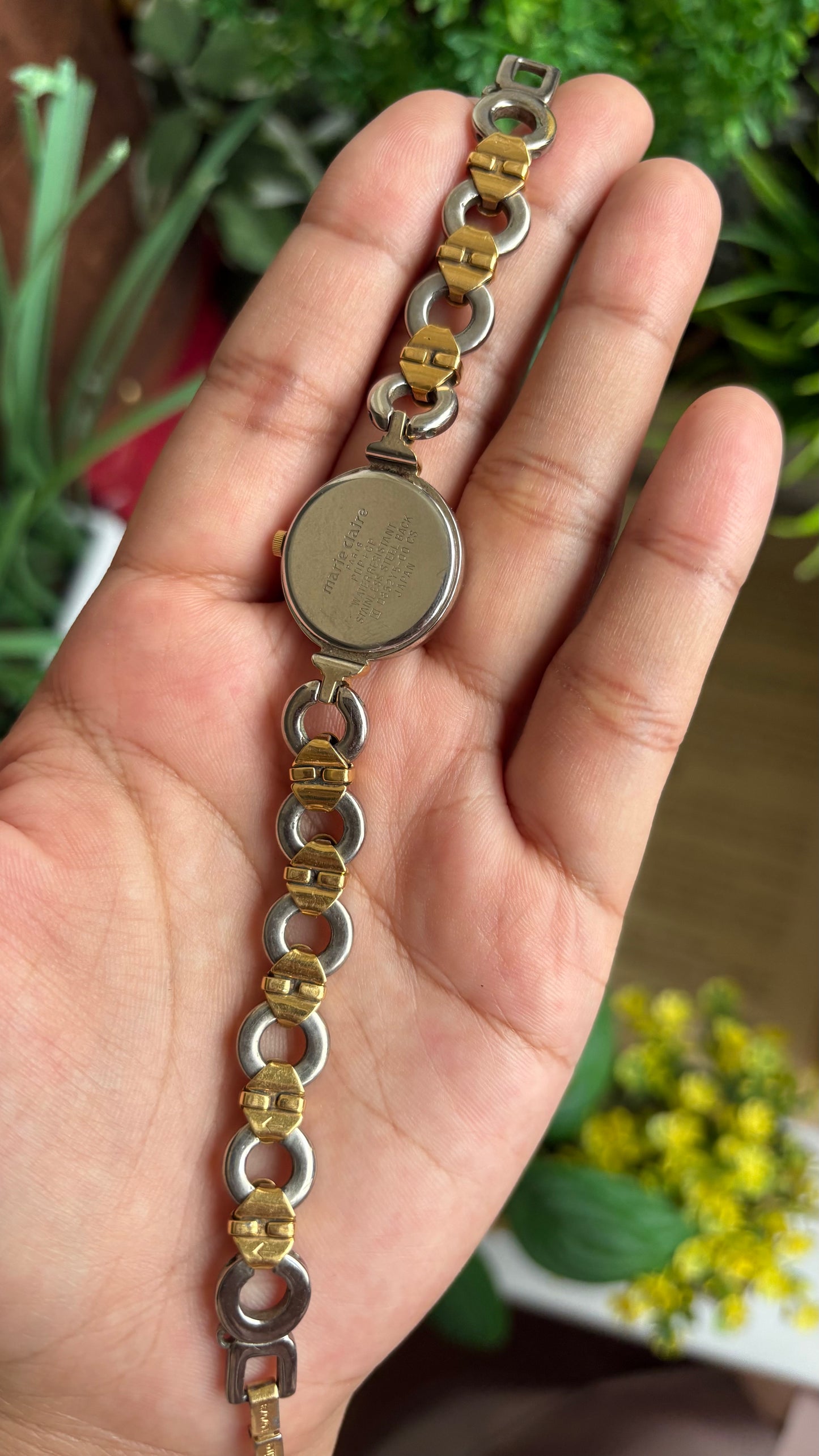 Vintage Marie Claire Flower Straps Watch in Two-Tone Pearl Dial