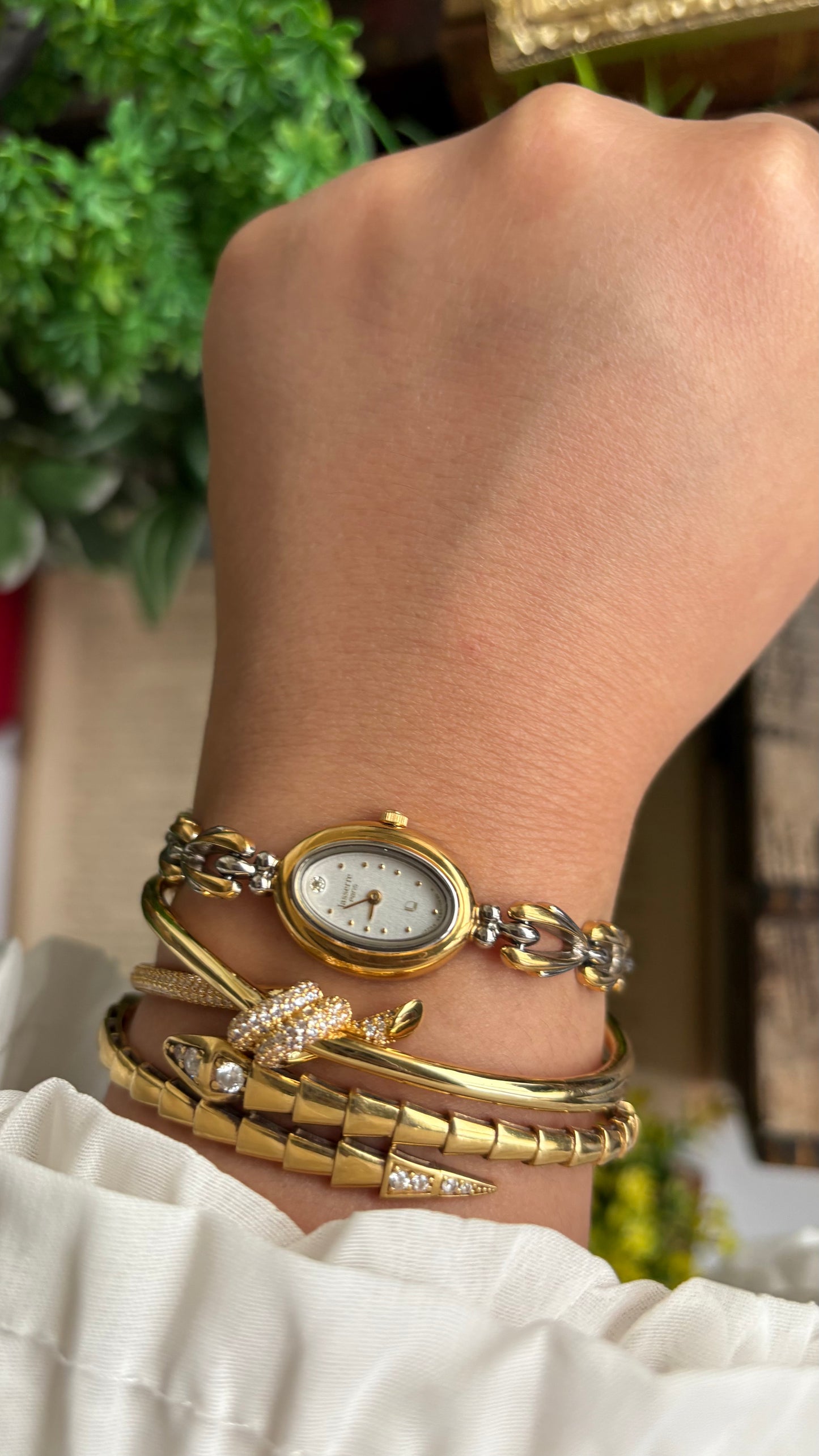 Vintage Lasserre Paris Watch in Two-Tone