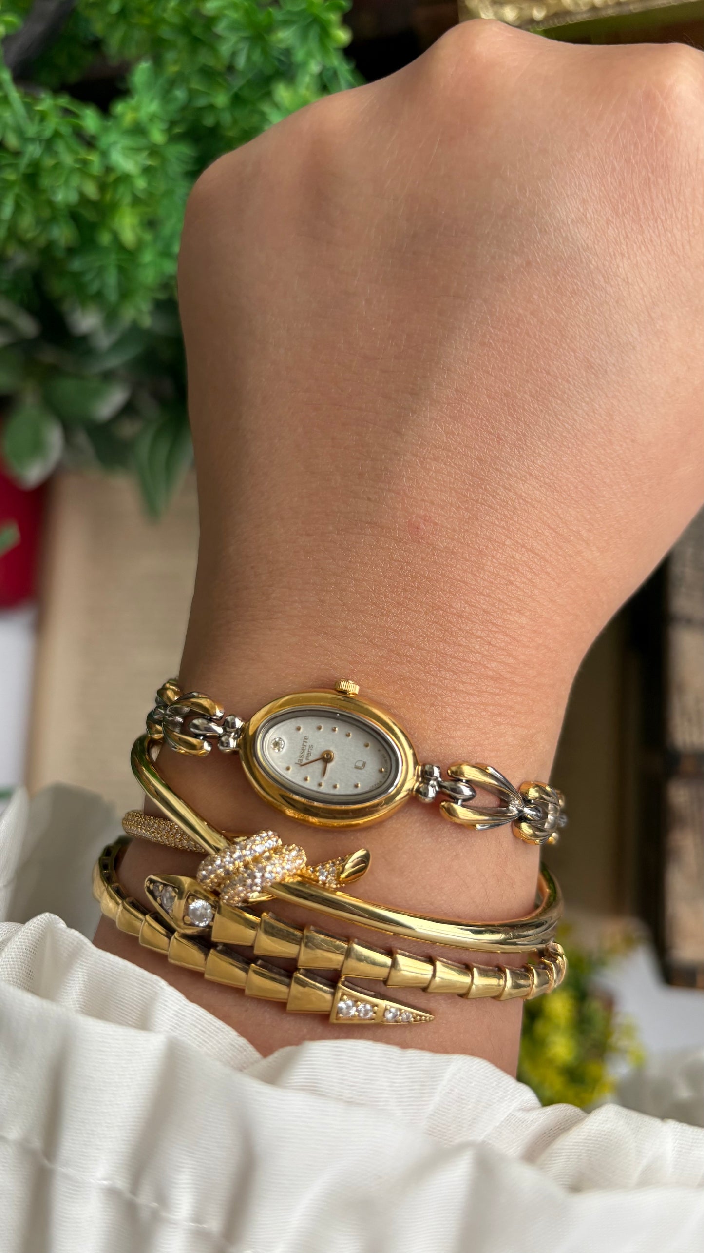 Vintage Lasserre Paris Watch in Two-Tone