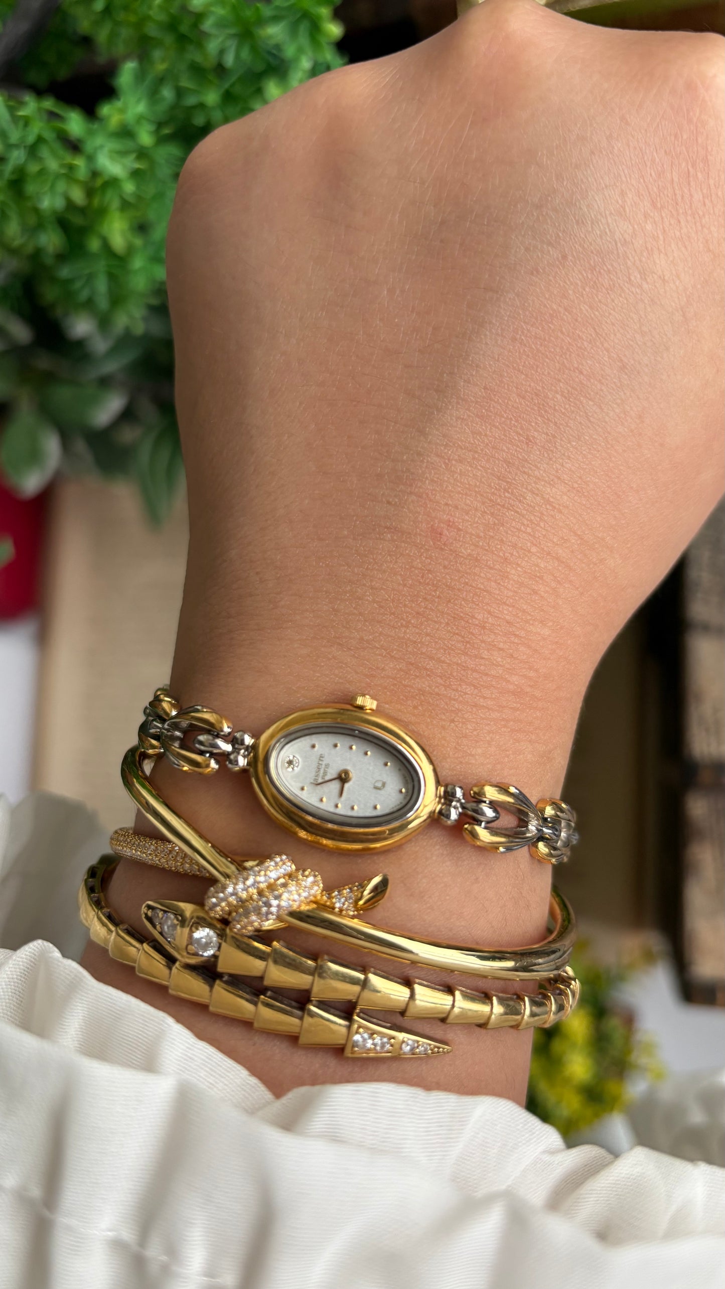 Vintage Lasserre Paris Watch in Two-Tone