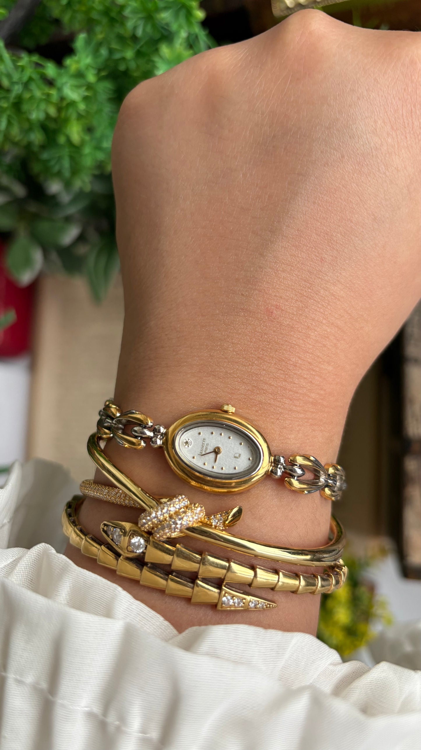 Vintage Lasserre Paris Watch in Two-Tone