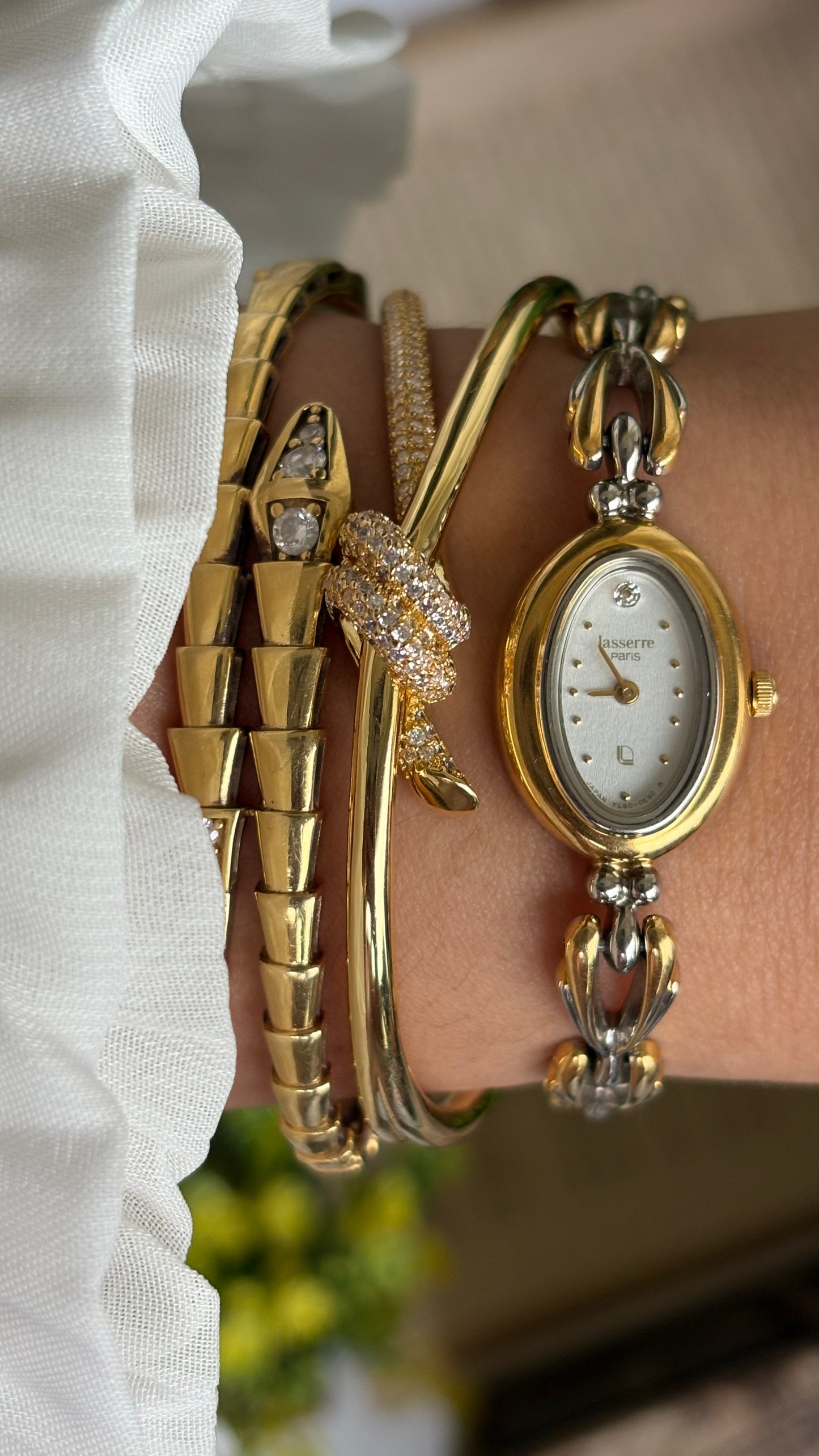 Vintage Lasserre Paris Watch in Two-Tone