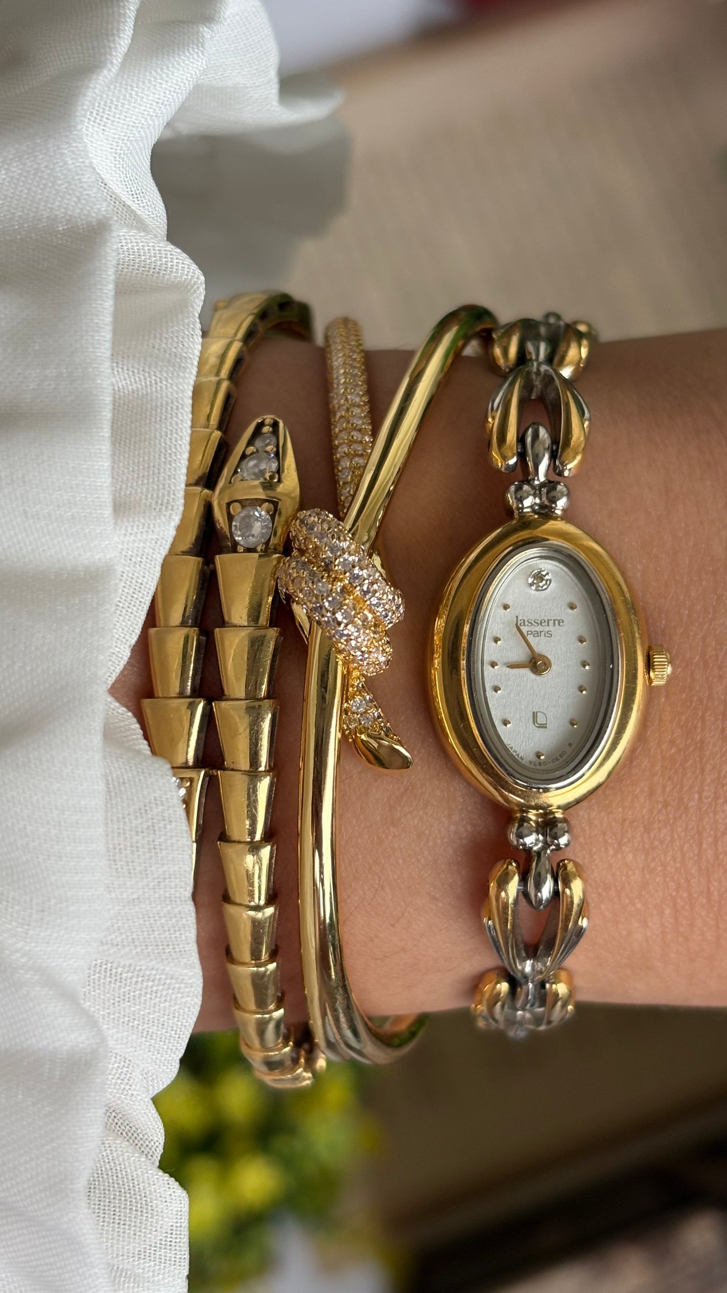 Vintage Lasserre Paris Watch in Two-Tone