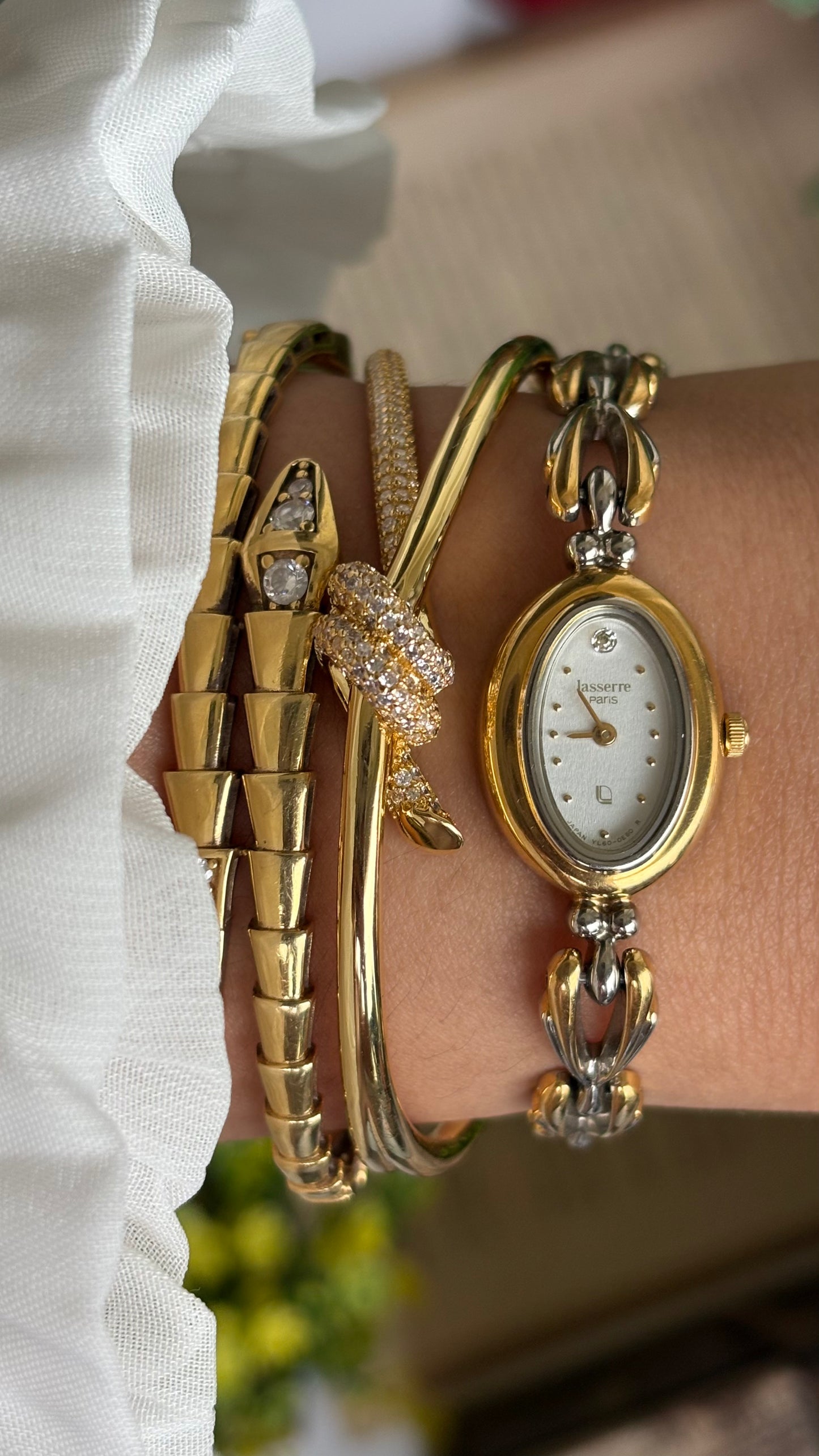 Vintage Lasserre Paris Watch in Two-Tone