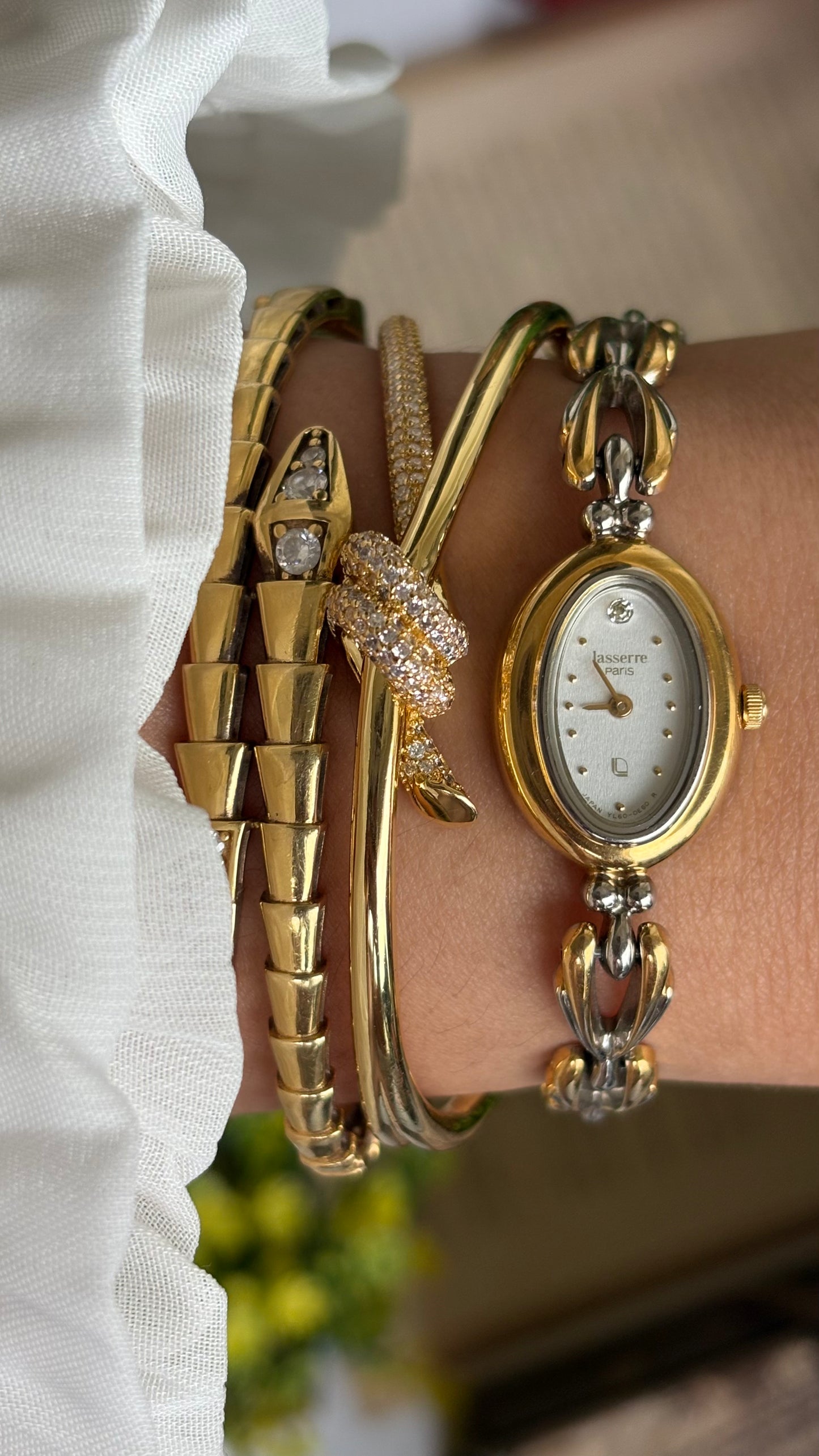 Vintage Lasserre Paris Watch in Two-Tone