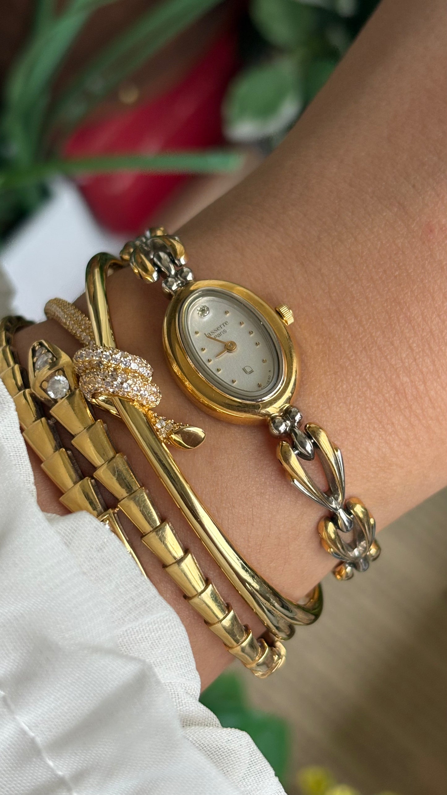 Vintage Lasserre Paris Watch in Two-Tone