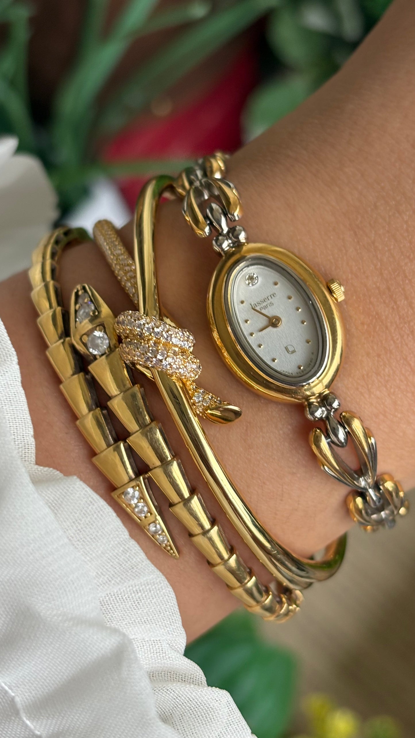 Vintage Lasserre Paris Watch in Two-Tone
