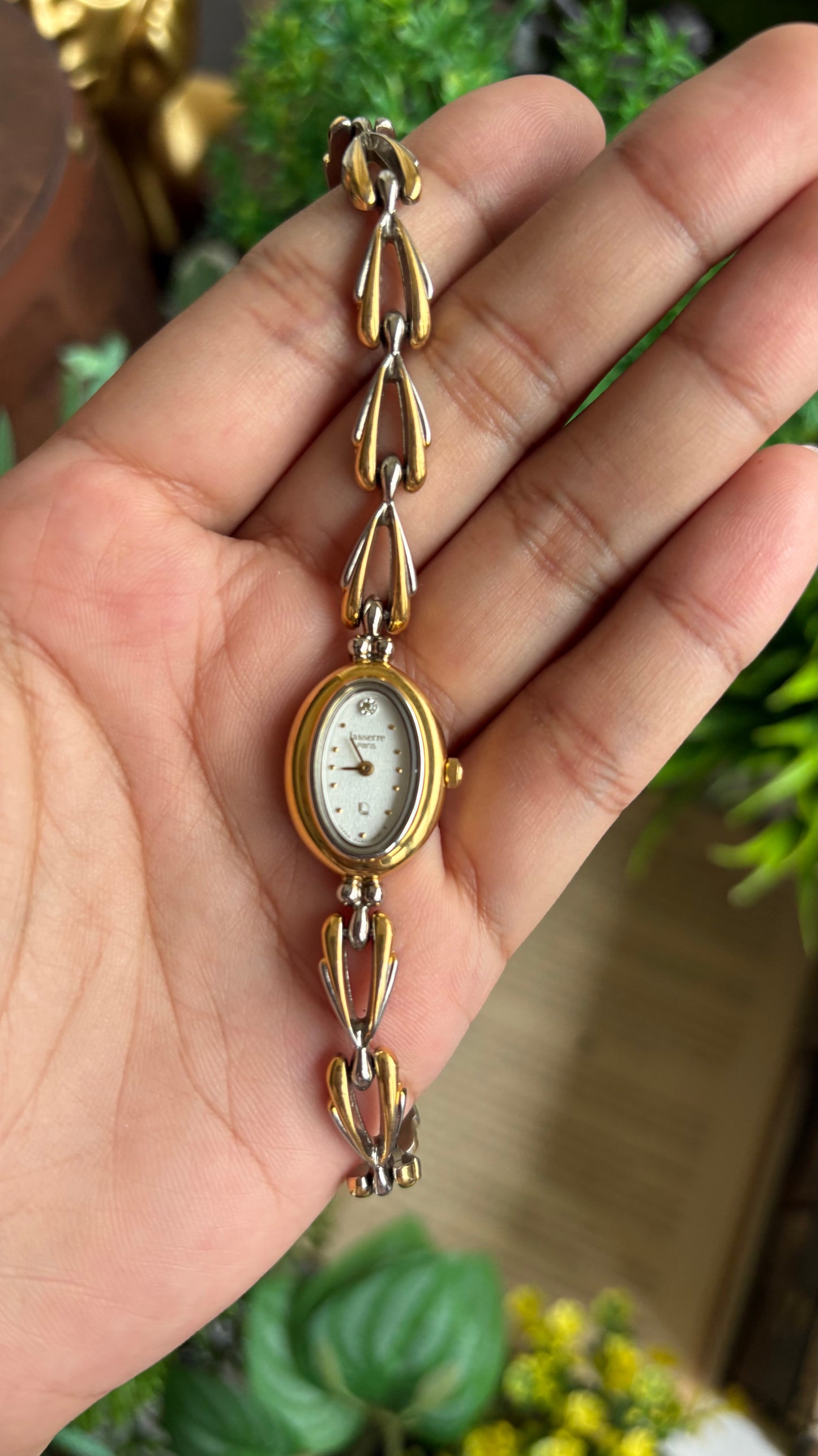 Vintage Lasserre Paris Watch in Two-Tone