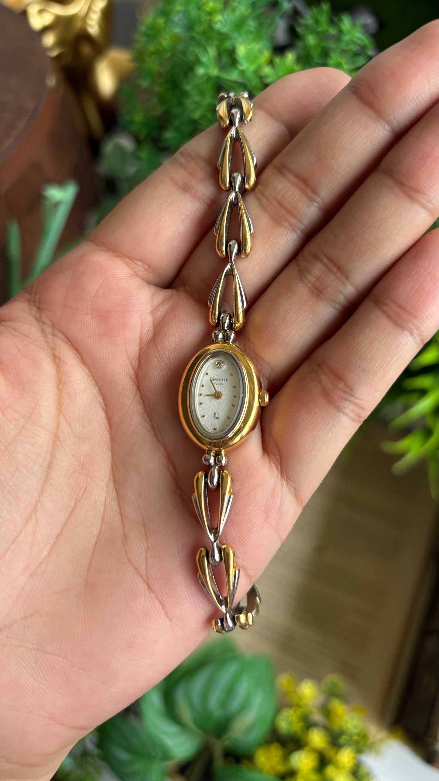 Vintage Lasserre Paris Watch in Two-Tone