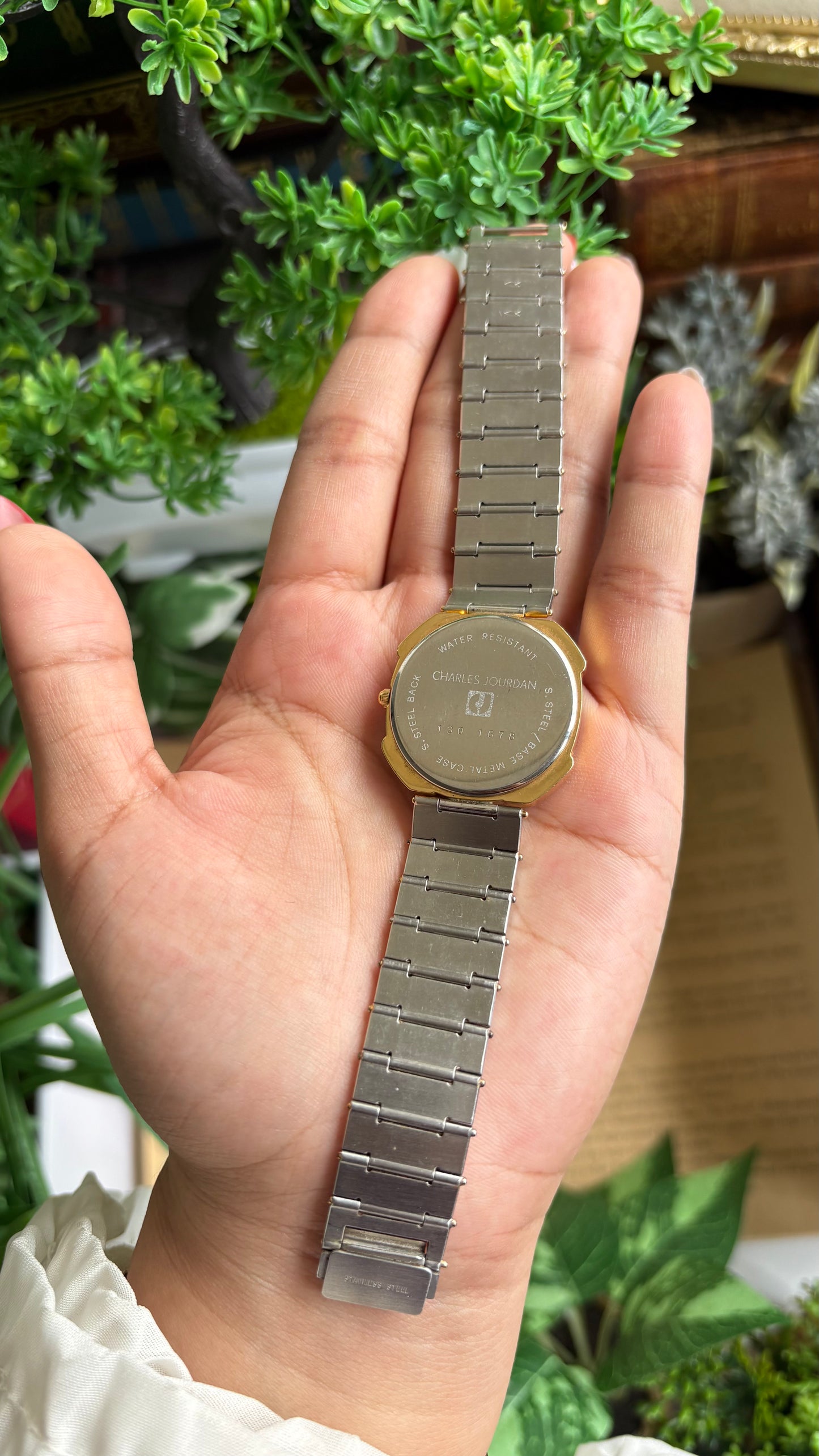 Vintage Charles Jourdan Watch in Two-Tone Roman Dial with Date Window
