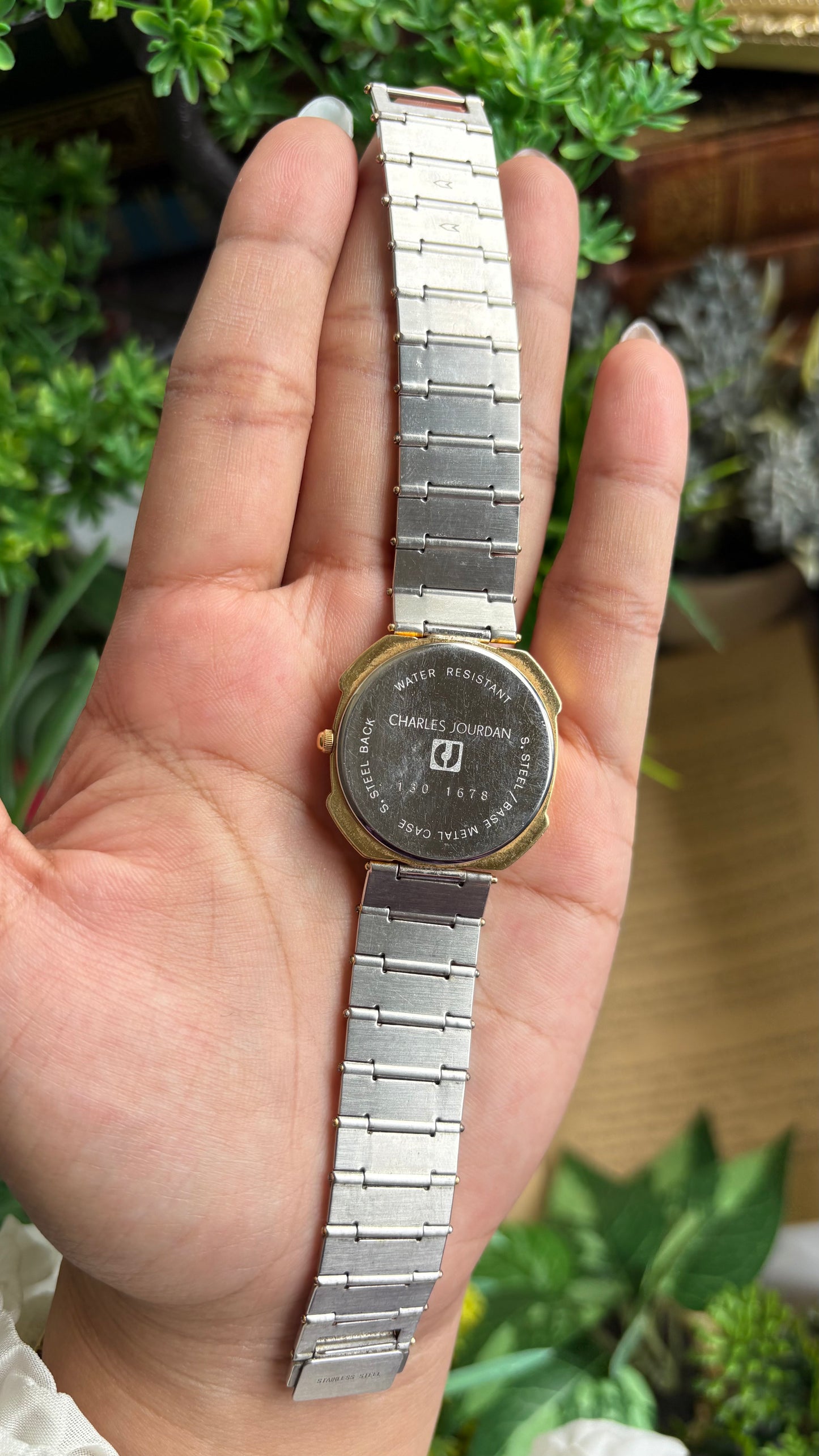 Vintage Charles Jourdan Watch in Two-Tone Roman Dial with Date Window