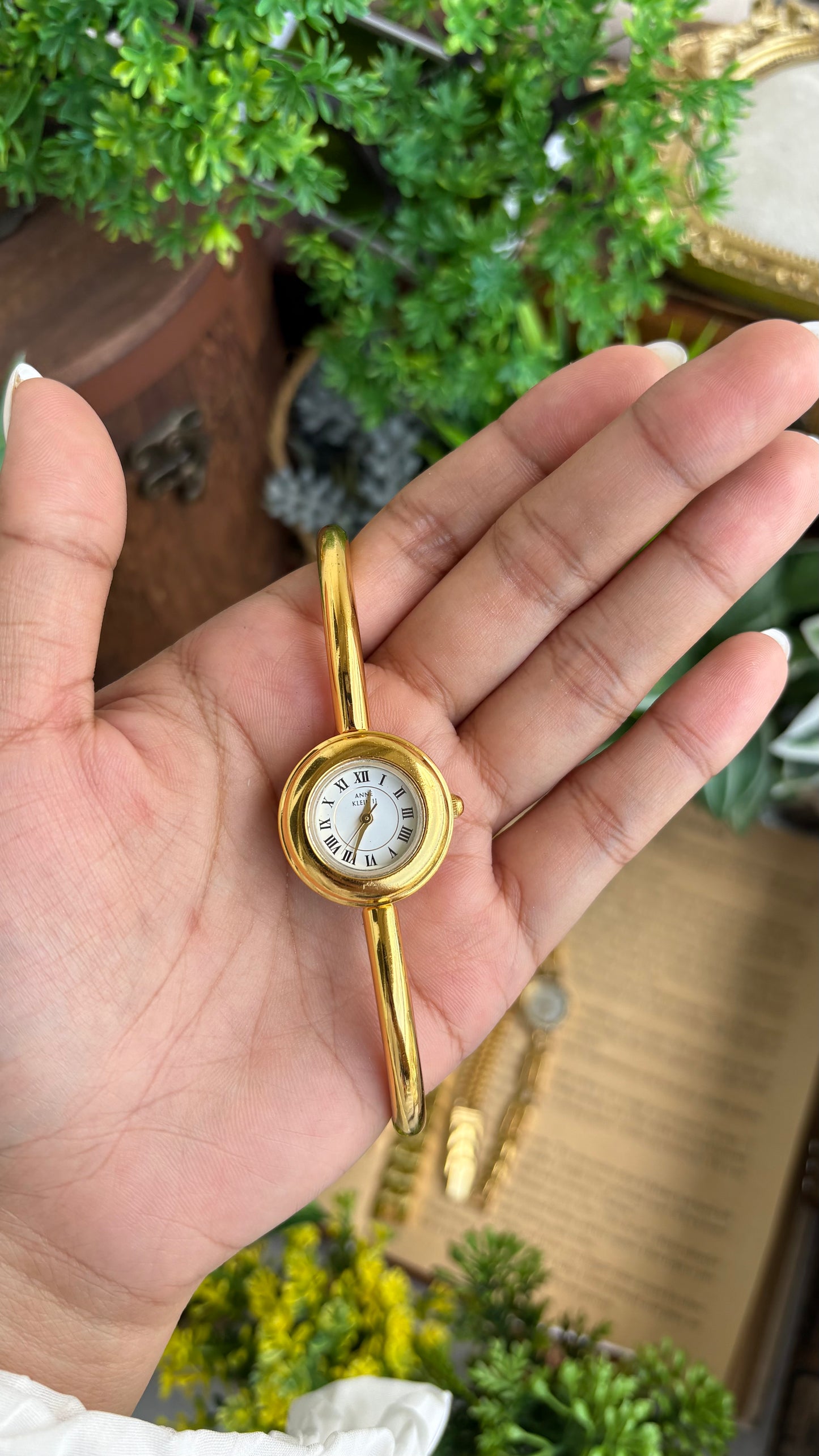 Extremely Rare Vintage Anne Klein II Watch in Gold Tone Roman Dial