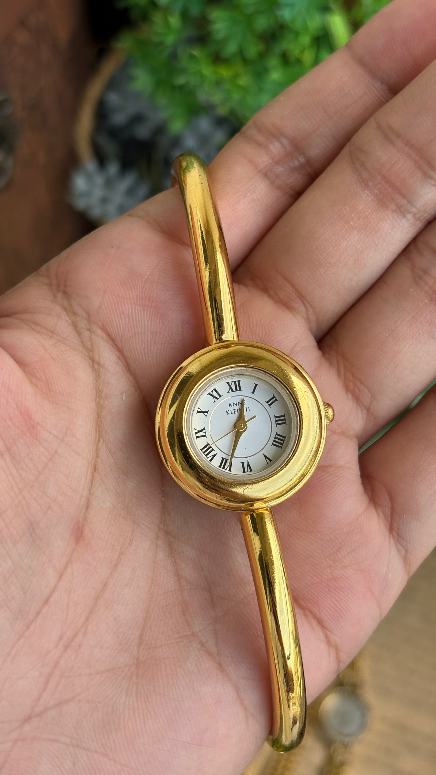 Extremely Rare Vintage Anne Klein II Watch in Gold Tone Roman Dial