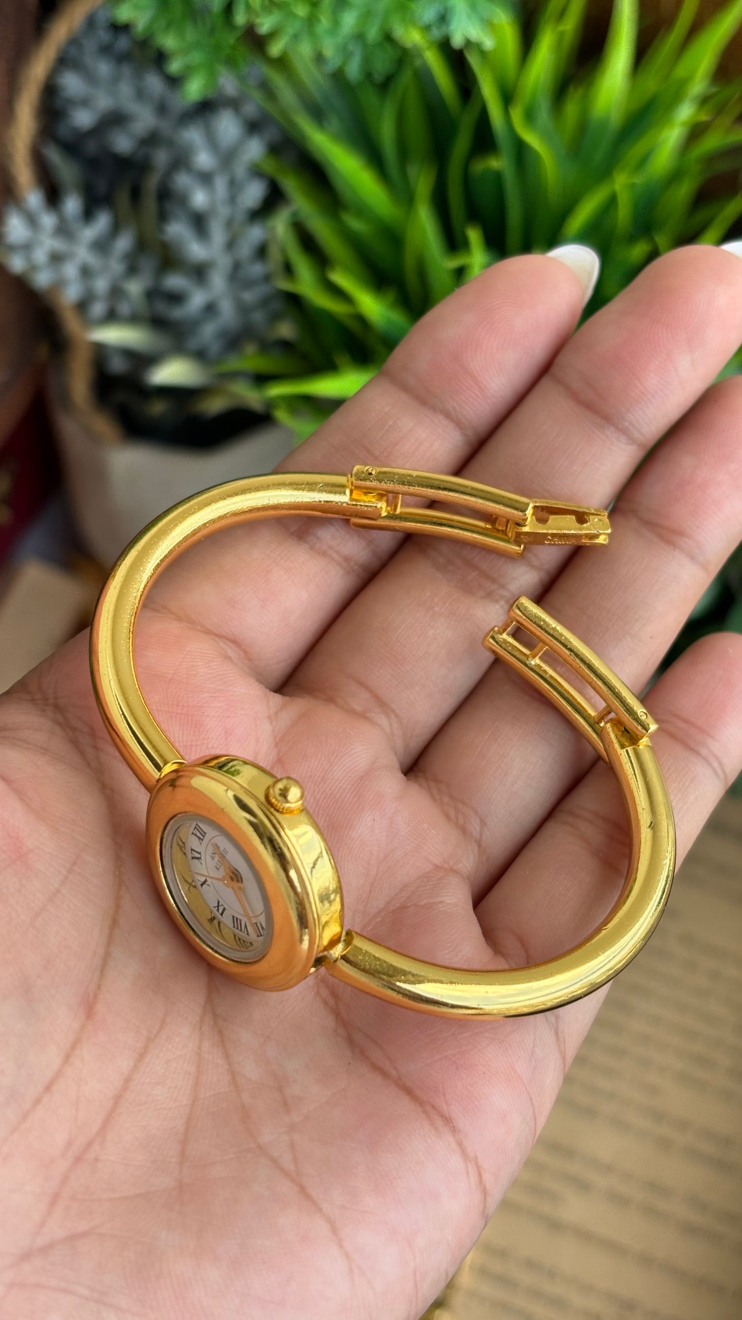 Extremely Rare Vintage Anne Klein II Watch in Gold Tone Roman Dial