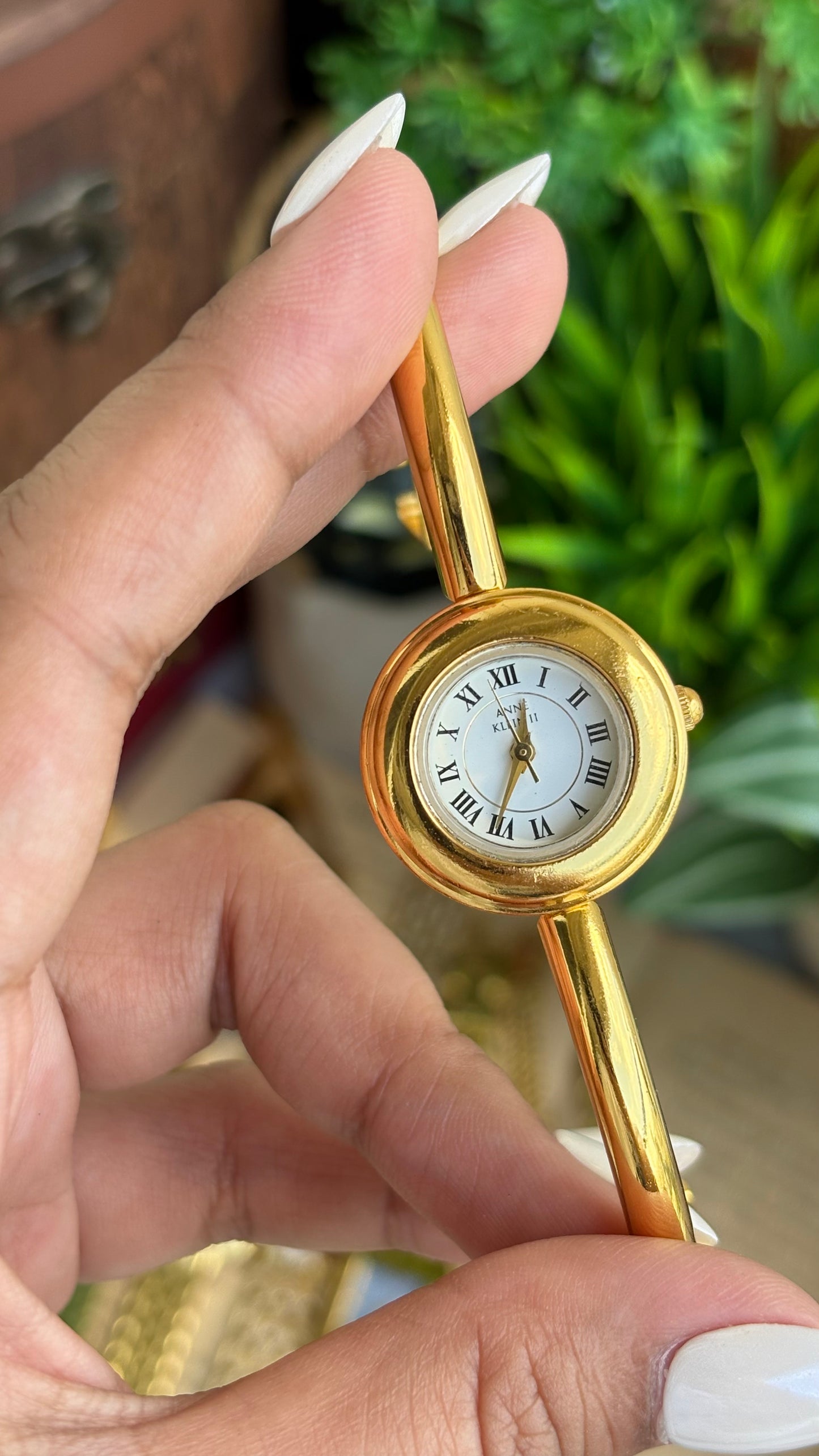 Extremely Rare Vintage Anne Klein II Watch in Gold Tone Roman Dial