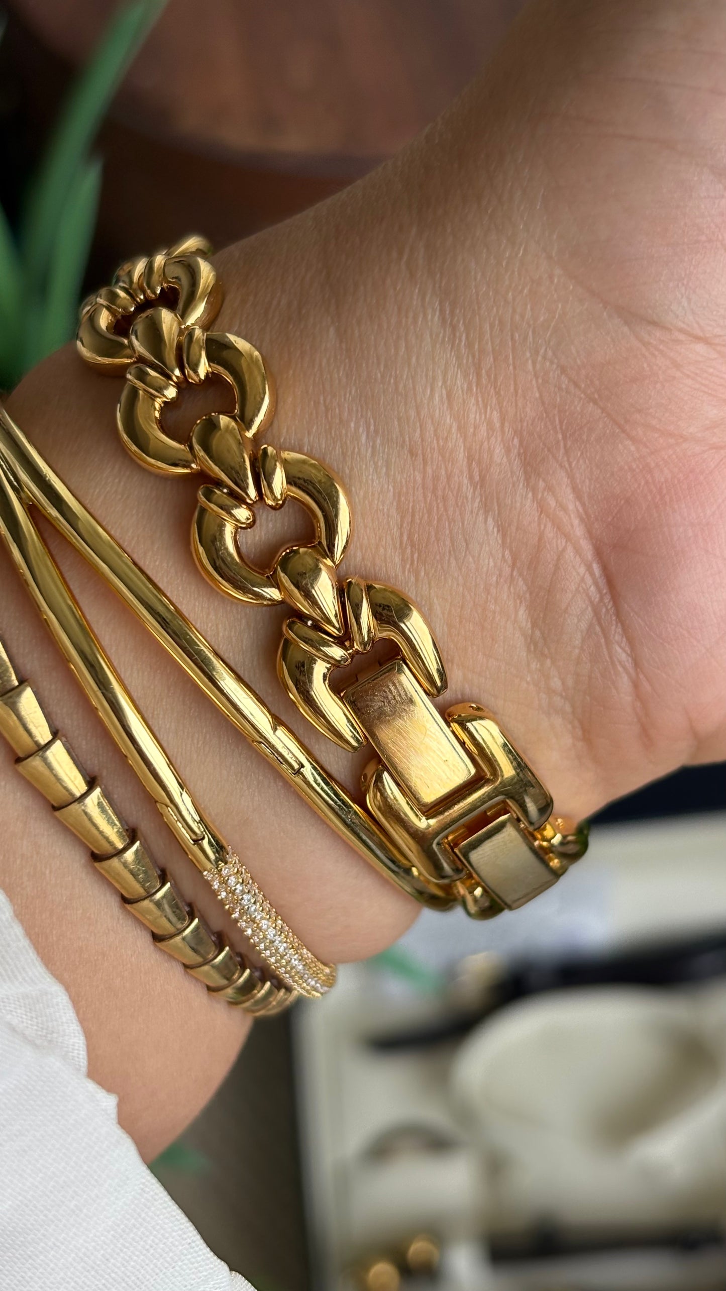 Vintage Anne Klein II Interchangeable Bezel Set Watch in Gold Tone and Two Leather Straps