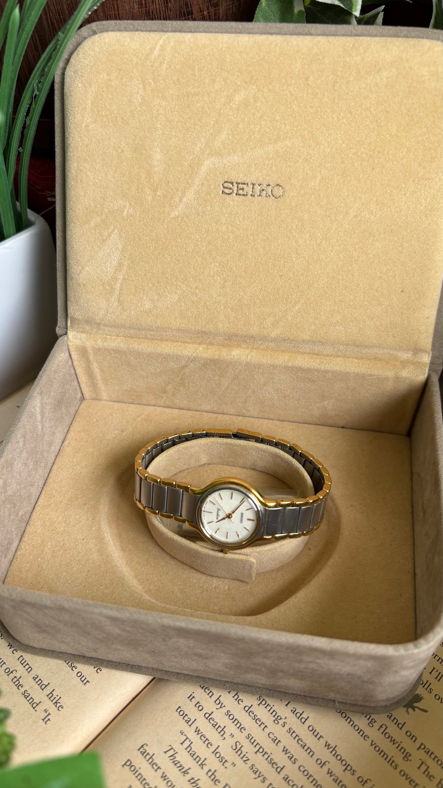 Vintage Seiko Exceline Watch in Two-Tone with Original Box