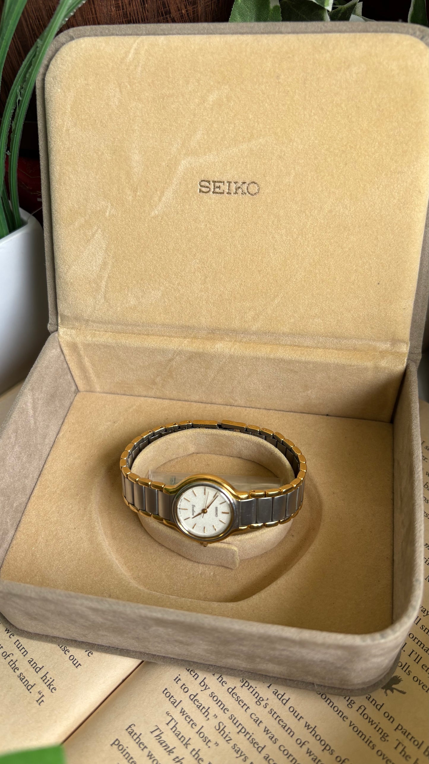 Vintage Seiko Exceline Watch in Two-Tone with Original Box