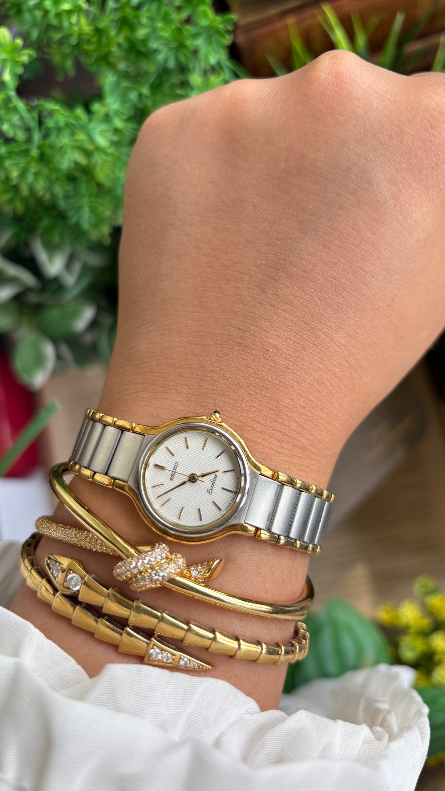 Vintage Seiko Exceline Watch in Two-Tone with Original Box