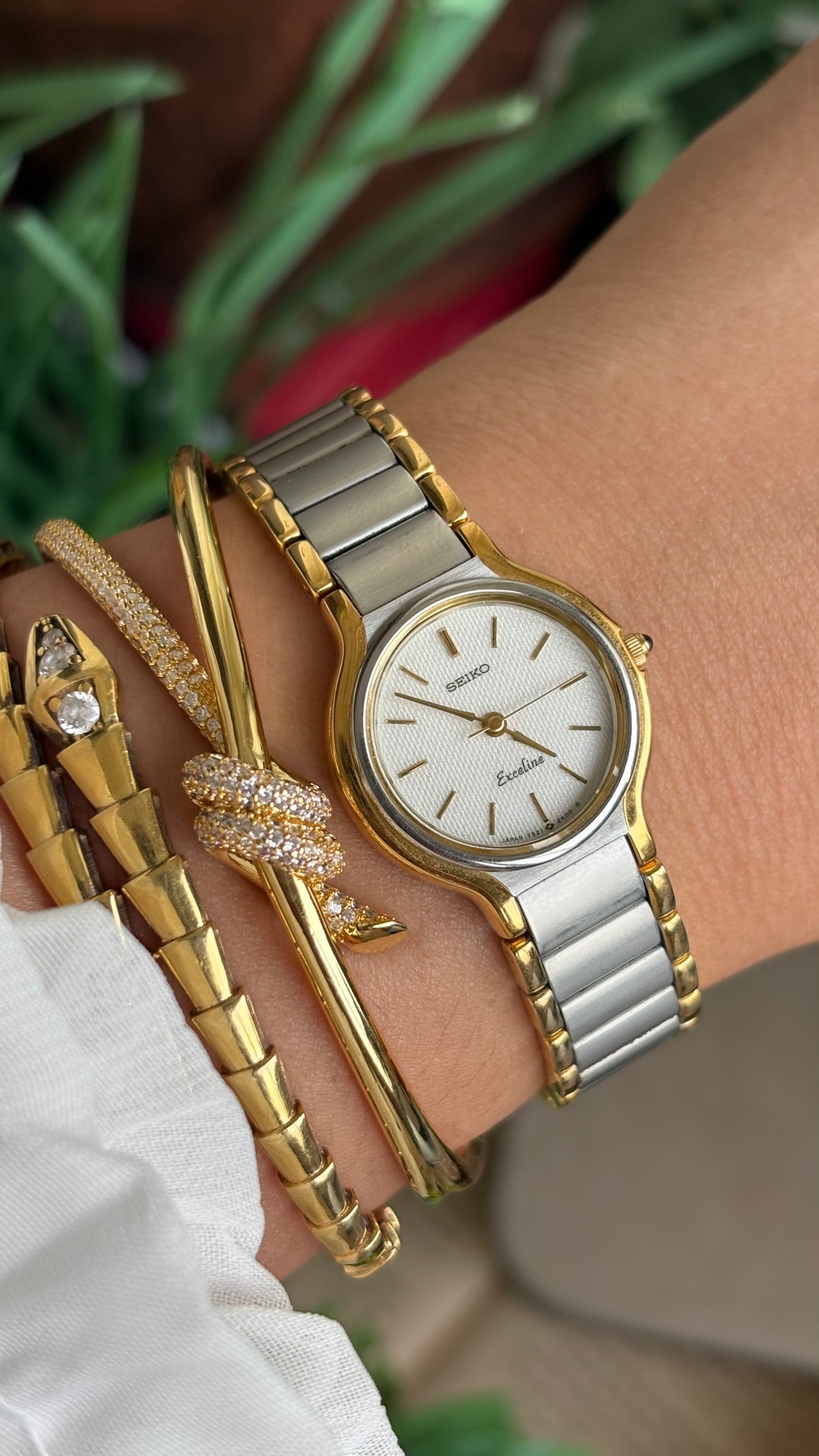 Vintage Seiko Exceline Watch in Two-Tone with Original Box
