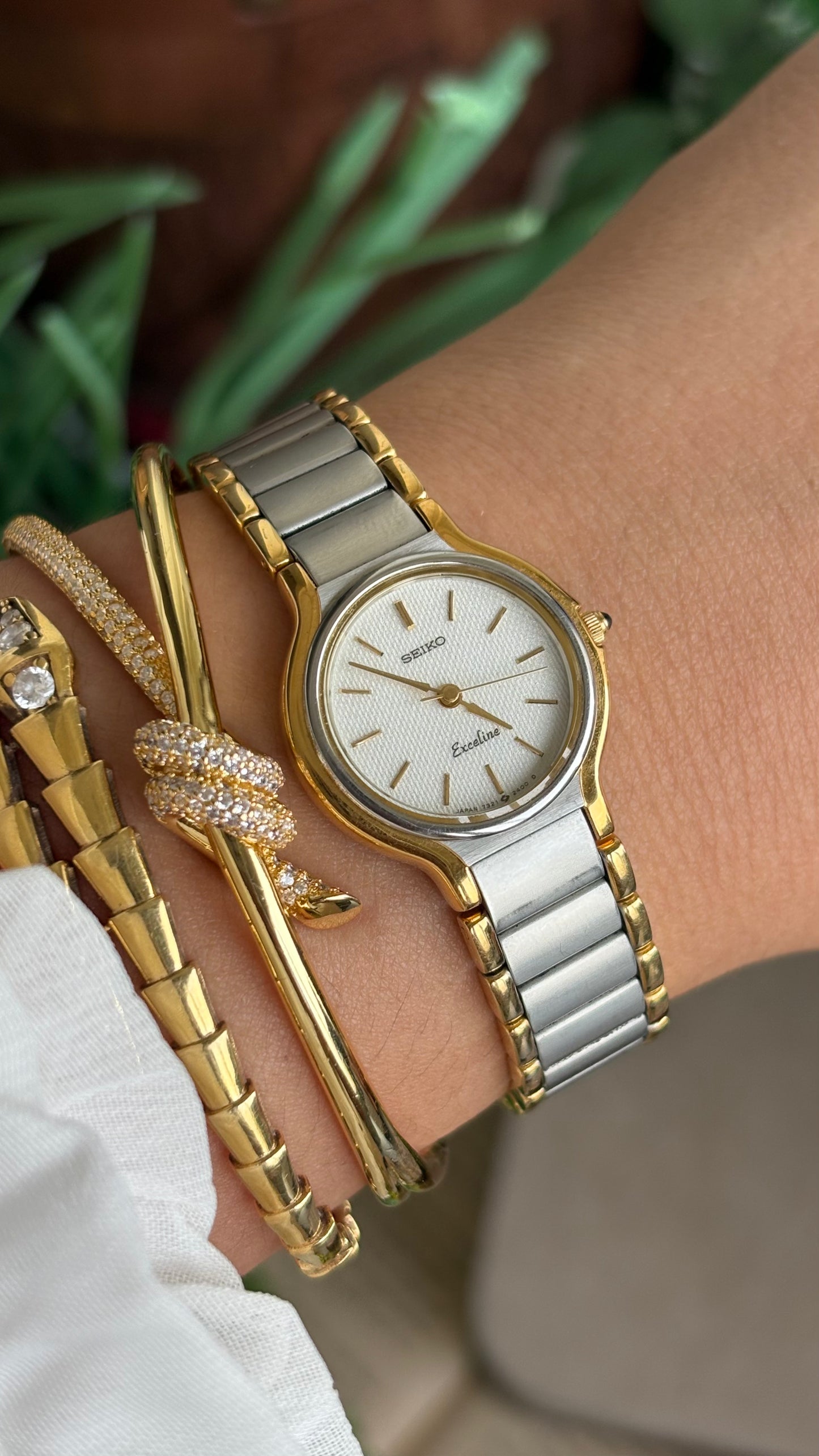 Vintage Seiko Exceline Watch in Two-Tone with Original Box