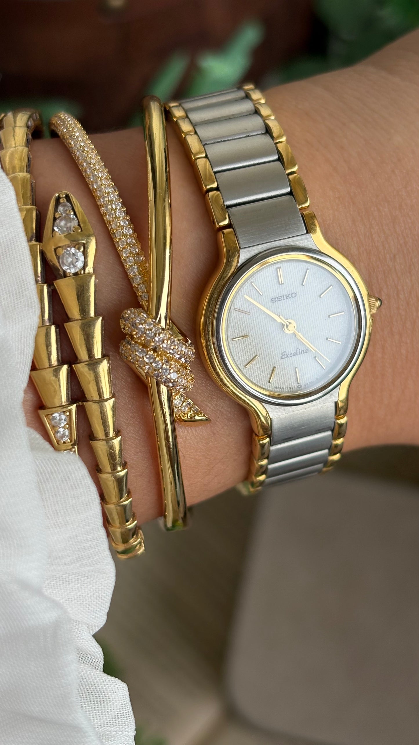Vintage Seiko Exceline Watch in Two-Tone with Original Box