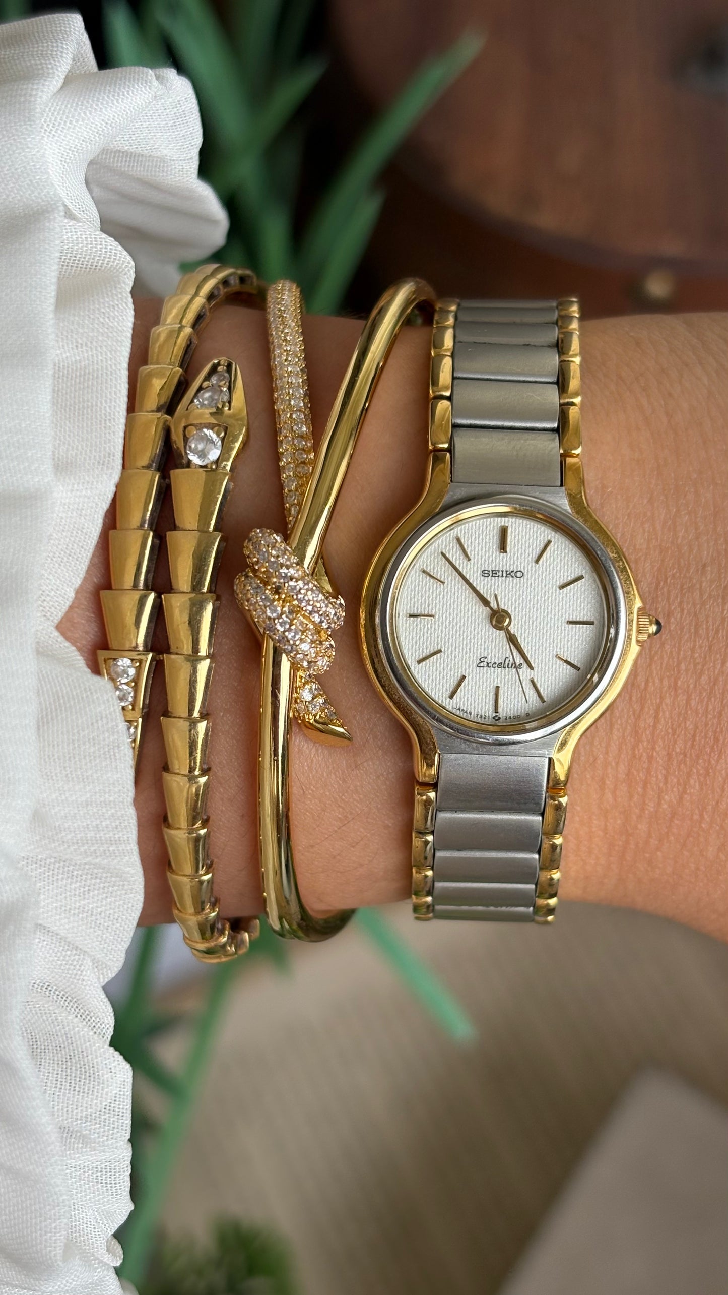 Vintage Seiko Exceline Watch in Two-Tone with Original Box