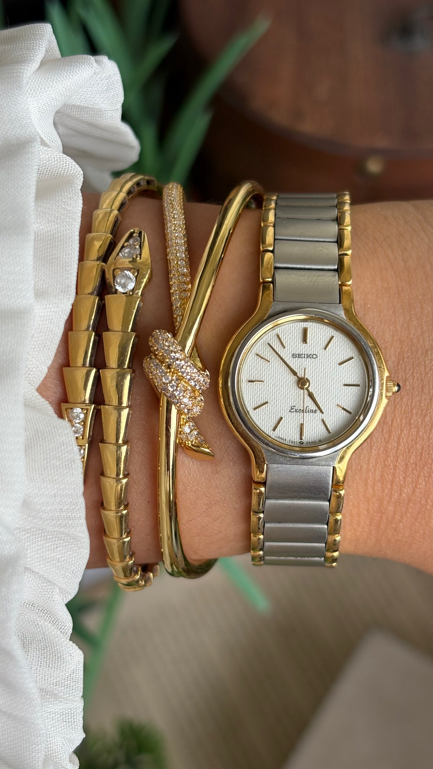 Vintage Seiko Exceline Watch in Two-Tone with Original Box