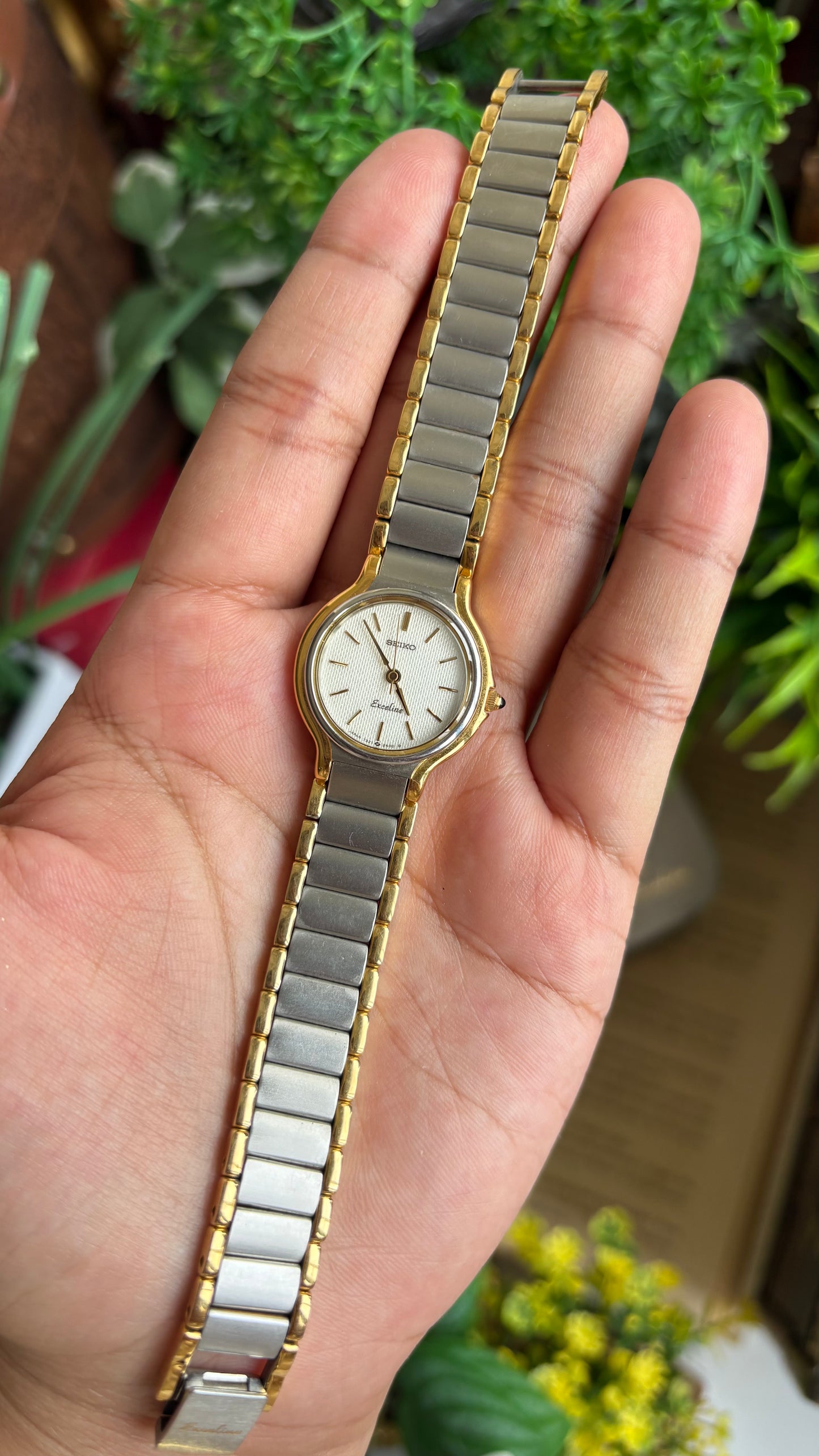 Vintage Seiko Exceline Watch in Two-Tone with Original Box